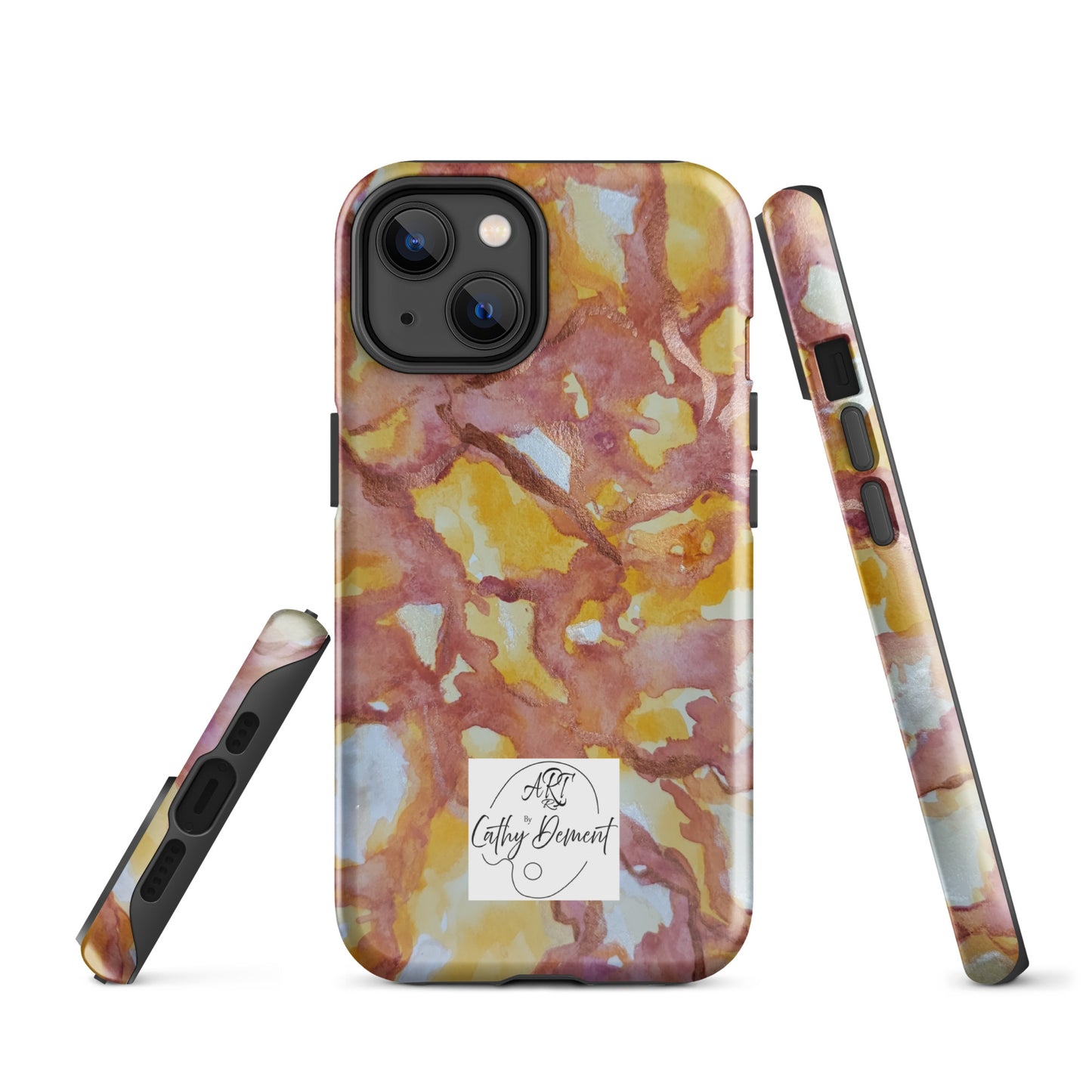 Tough Case for iPhone® - Sunset Veil: A Dance of Red and White Artwork