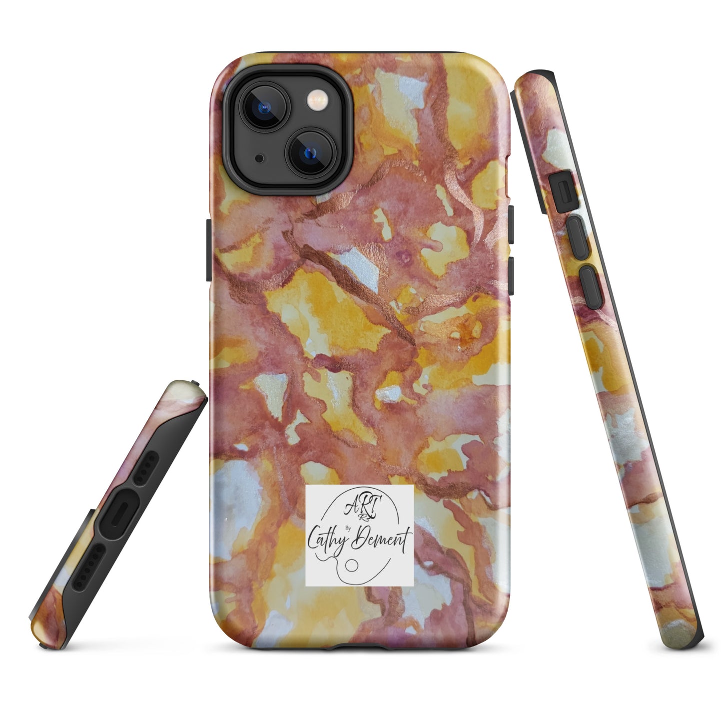 Tough Case for iPhone® - Sunset Veil: A Dance of Red and White Artwork