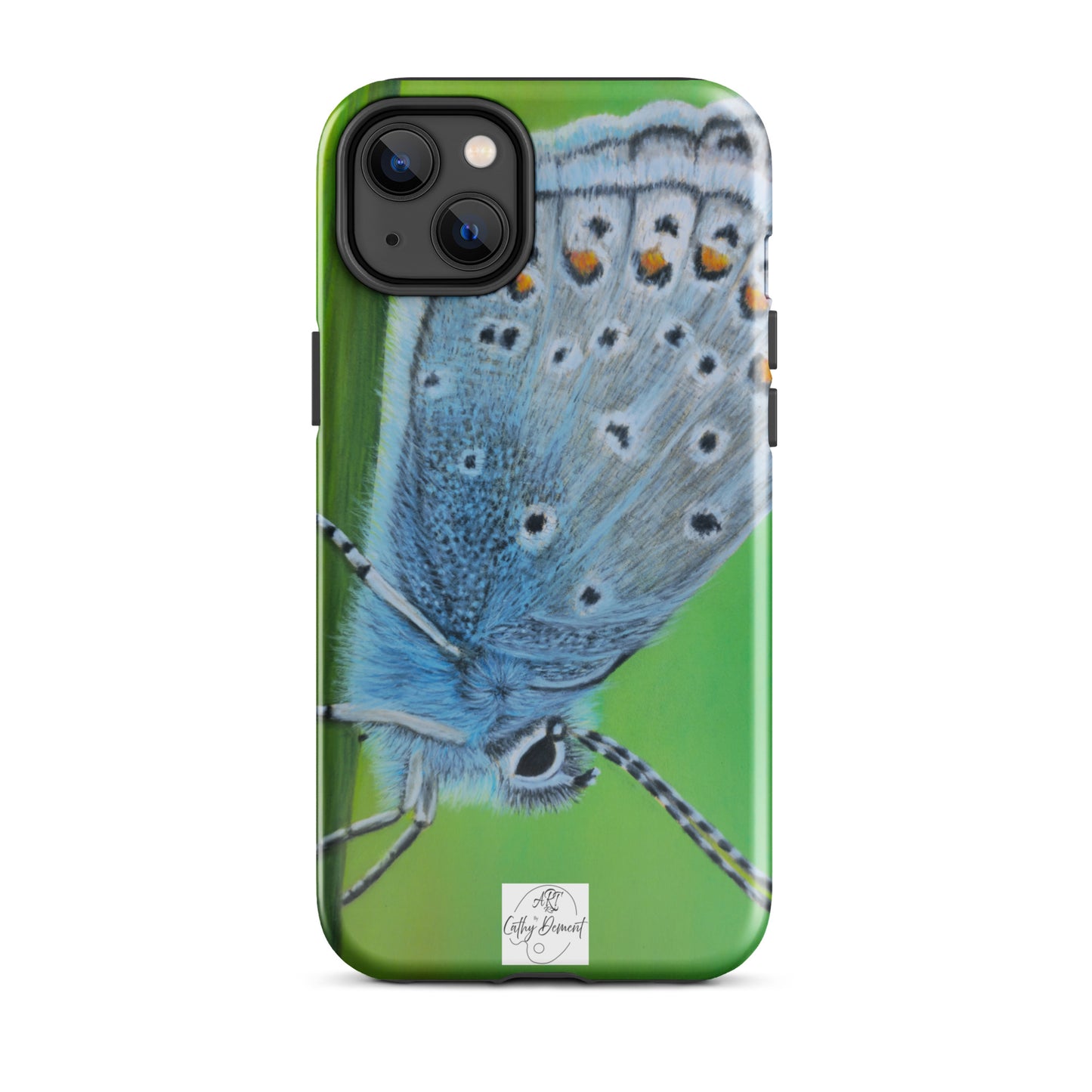 Tough Case for iPhone® - Gossamer Blue, Karner Blue Butterfly Cell Phone Case