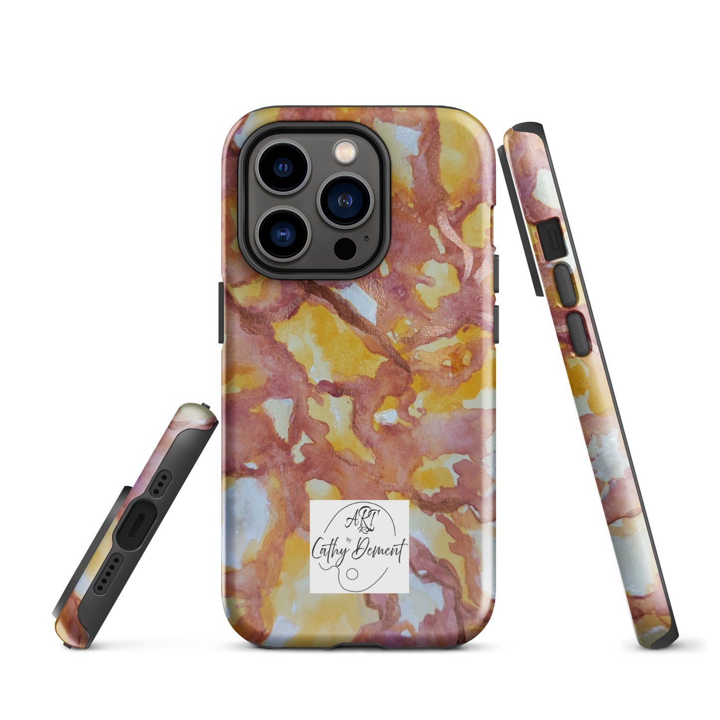 Tough Case for iPhone® - Sunset Veil: A Dance of Red and White Artwork