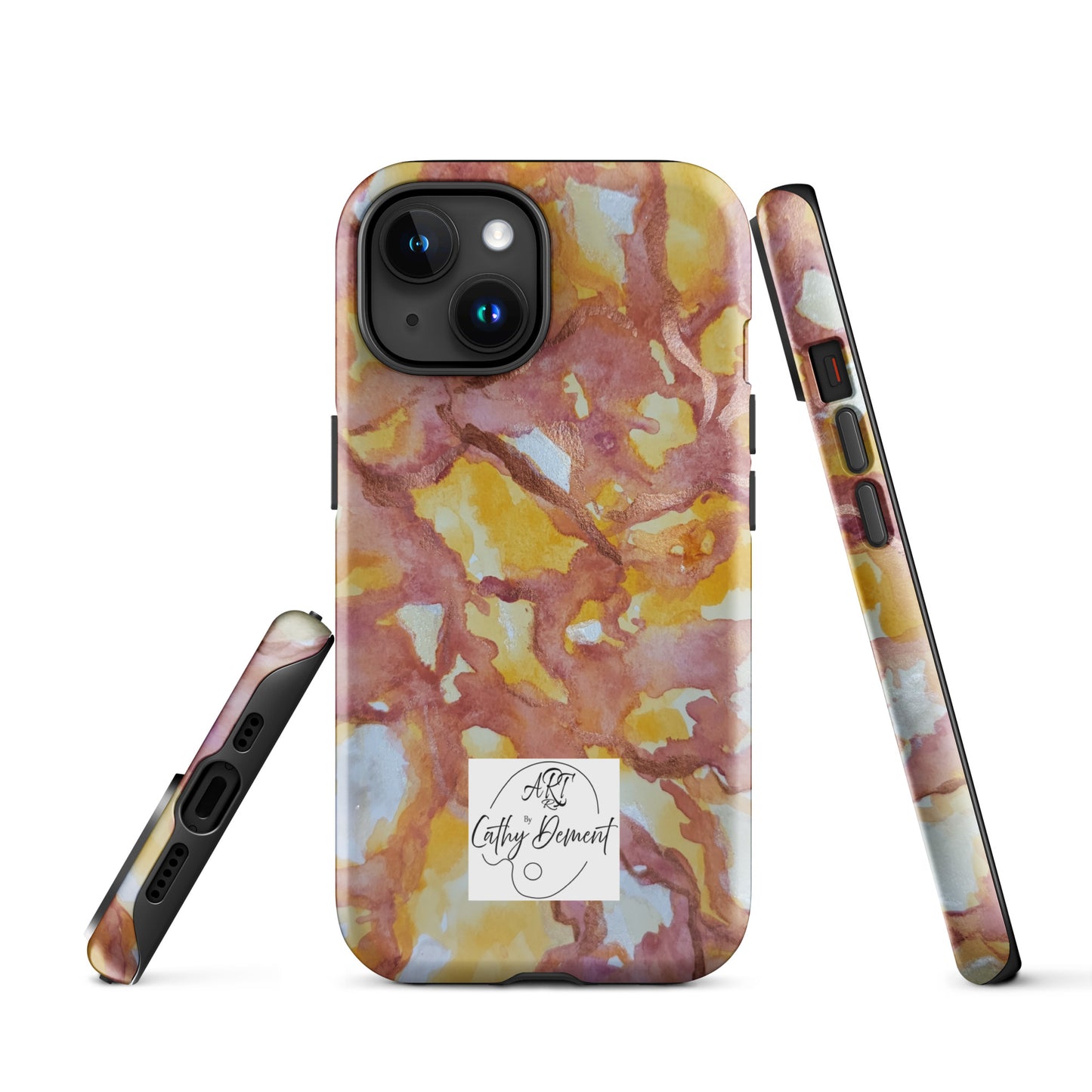 Tough Case for iPhone® - Sunset Veil: A Dance of Red and White Artwork