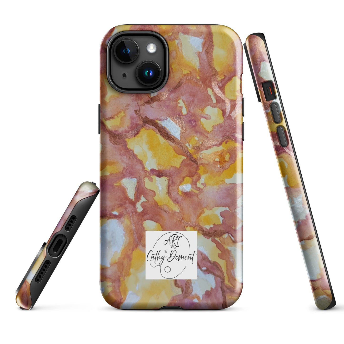 Tough Case for iPhone® - Sunset Veil: A Dance of Red and White Artwork