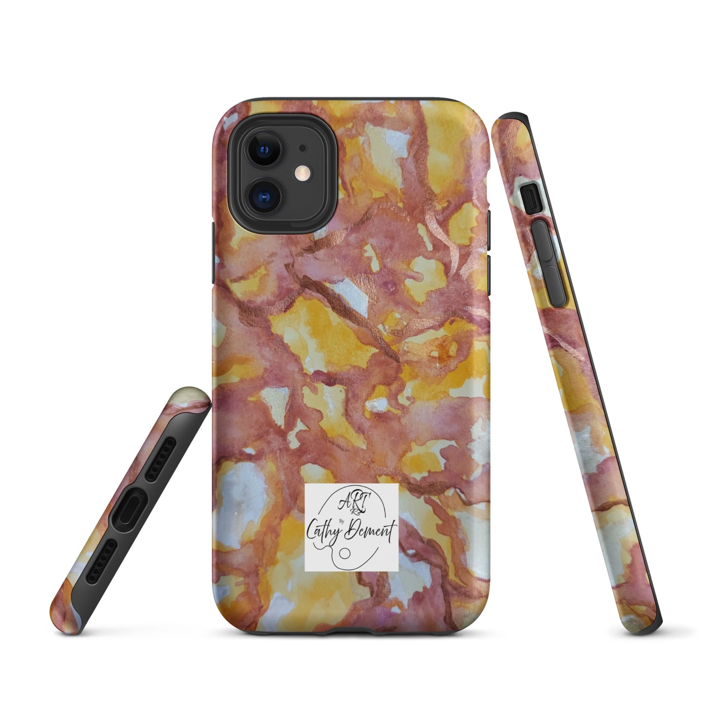 Tough Case for iPhone® - Sunset Veil: A Dance of Red and White Artwork