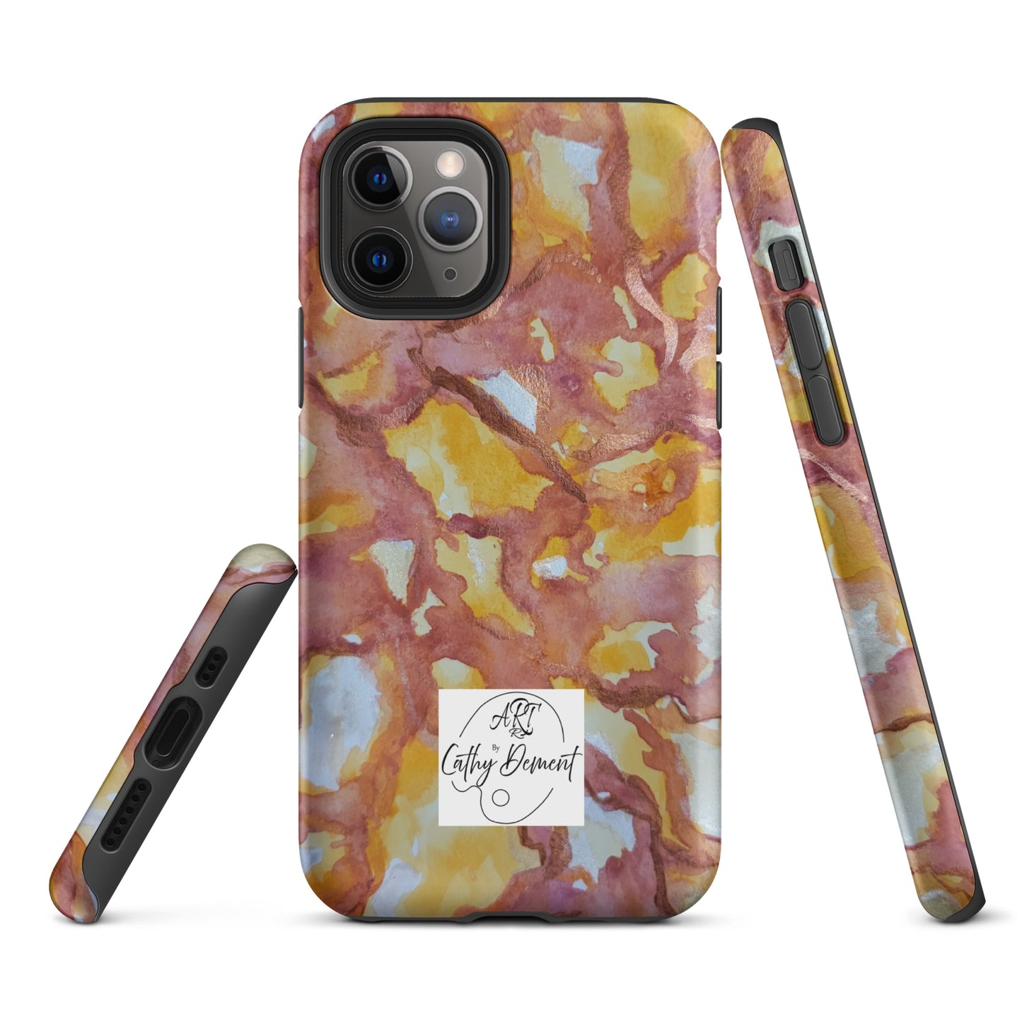 Tough Case for iPhone® - Sunset Veil: A Dance of Red and White Artwork