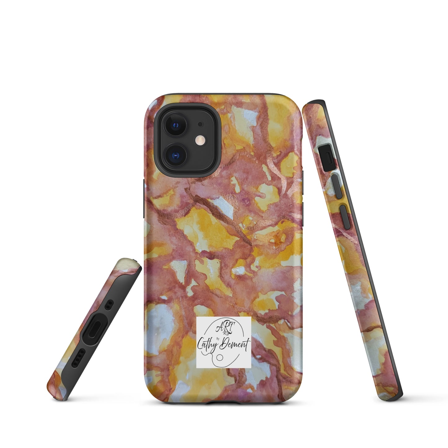 Tough Case for iPhone® - Sunset Veil: A Dance of Red and White Artwork