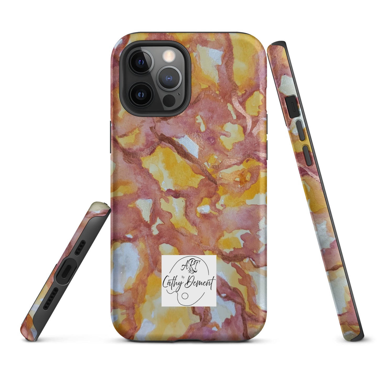 Tough Case for iPhone® - Sunset Veil: A Dance of Red and White Artwork