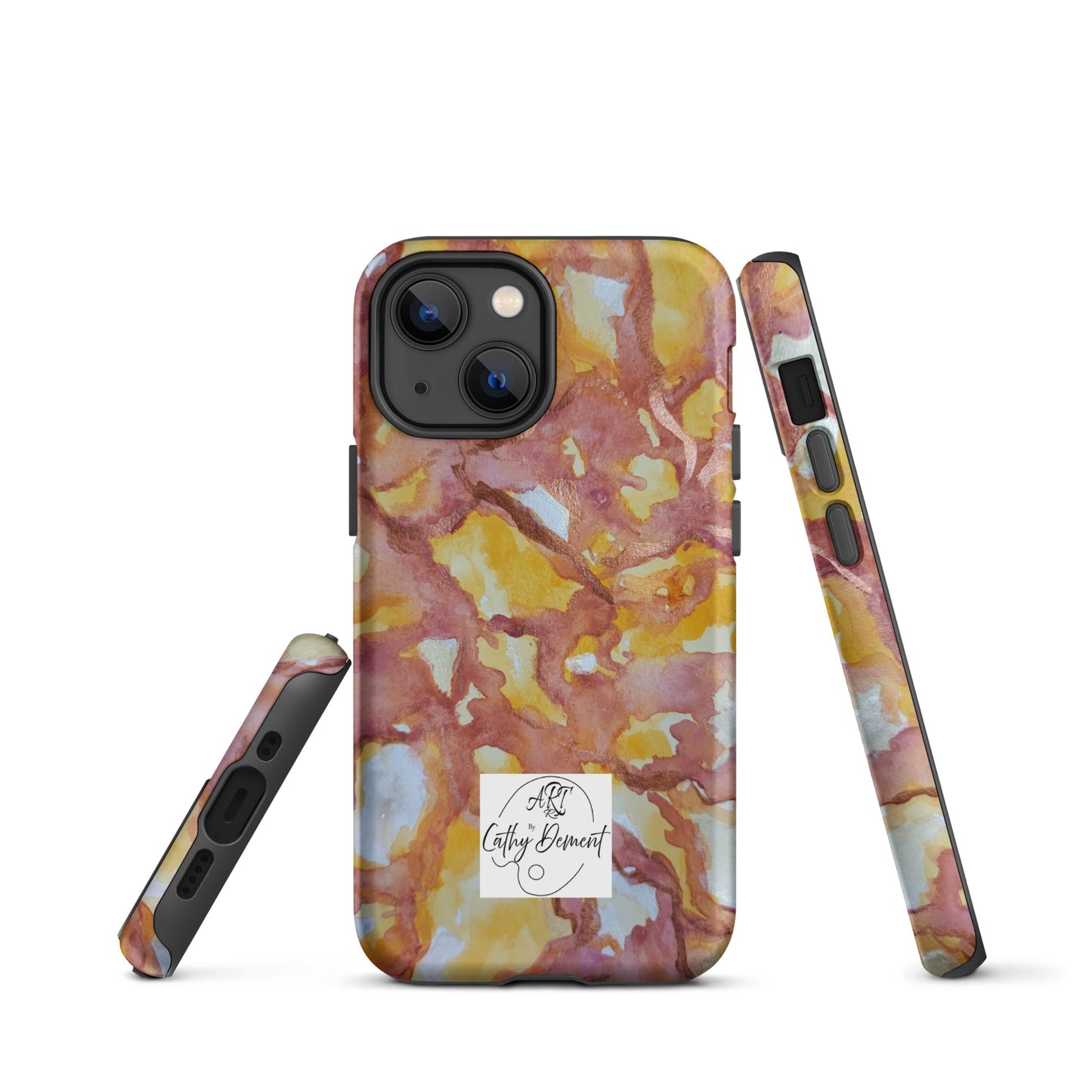 Tough Case for iPhone® - Sunset Veil: A Dance of Red and White Artwork