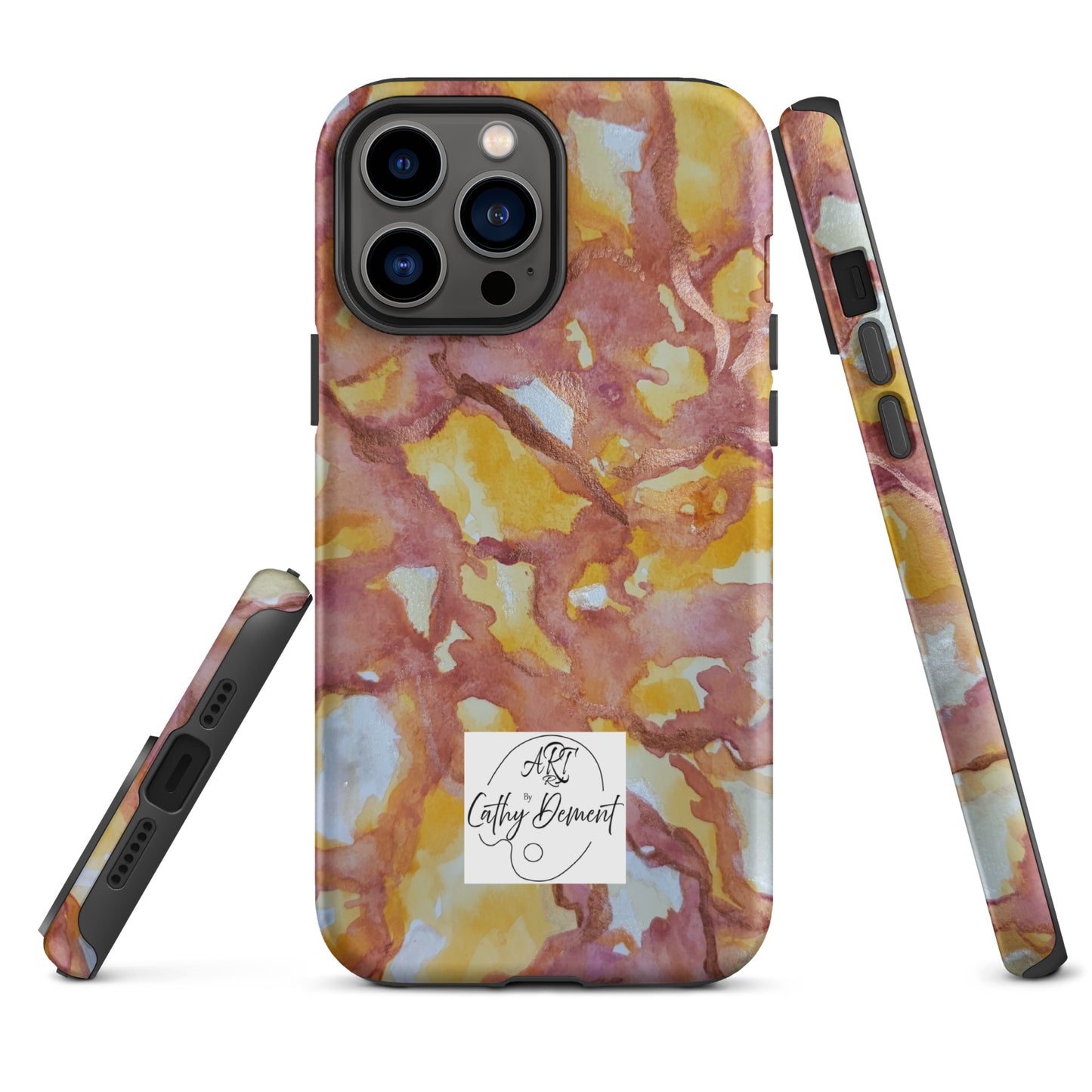 Tough Case for iPhone® - Sunset Veil: A Dance of Red and White Artwork