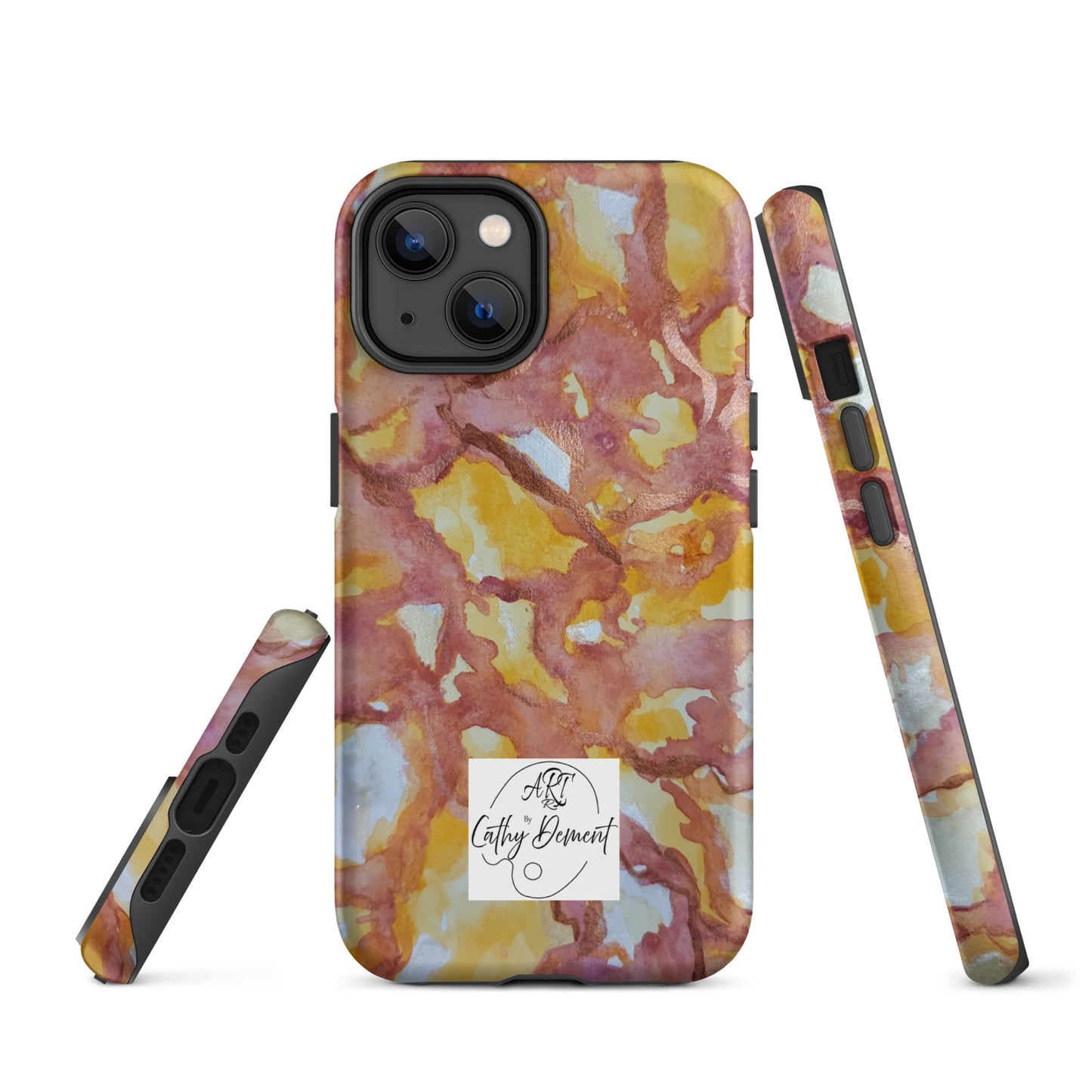 Tough Case for iPhone® - Sunset Veil: A Dance of Red and White Artwork