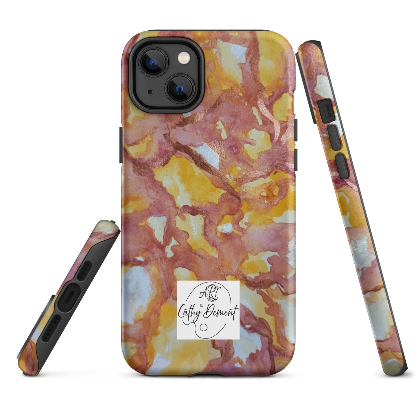 Tough Case for iPhone® - Sunset Veil: A Dance of Red and White Artwork