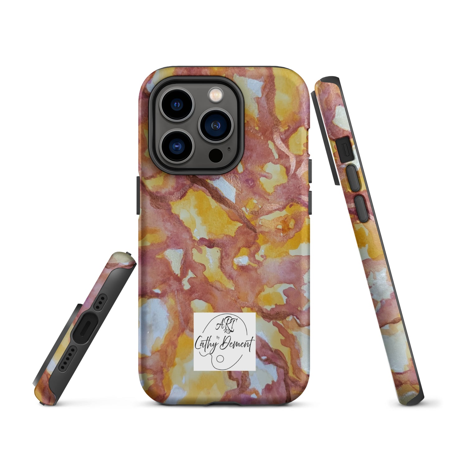 Tough Case for iPhone® - Sunset Veil: A Dance of Red and White Artwork