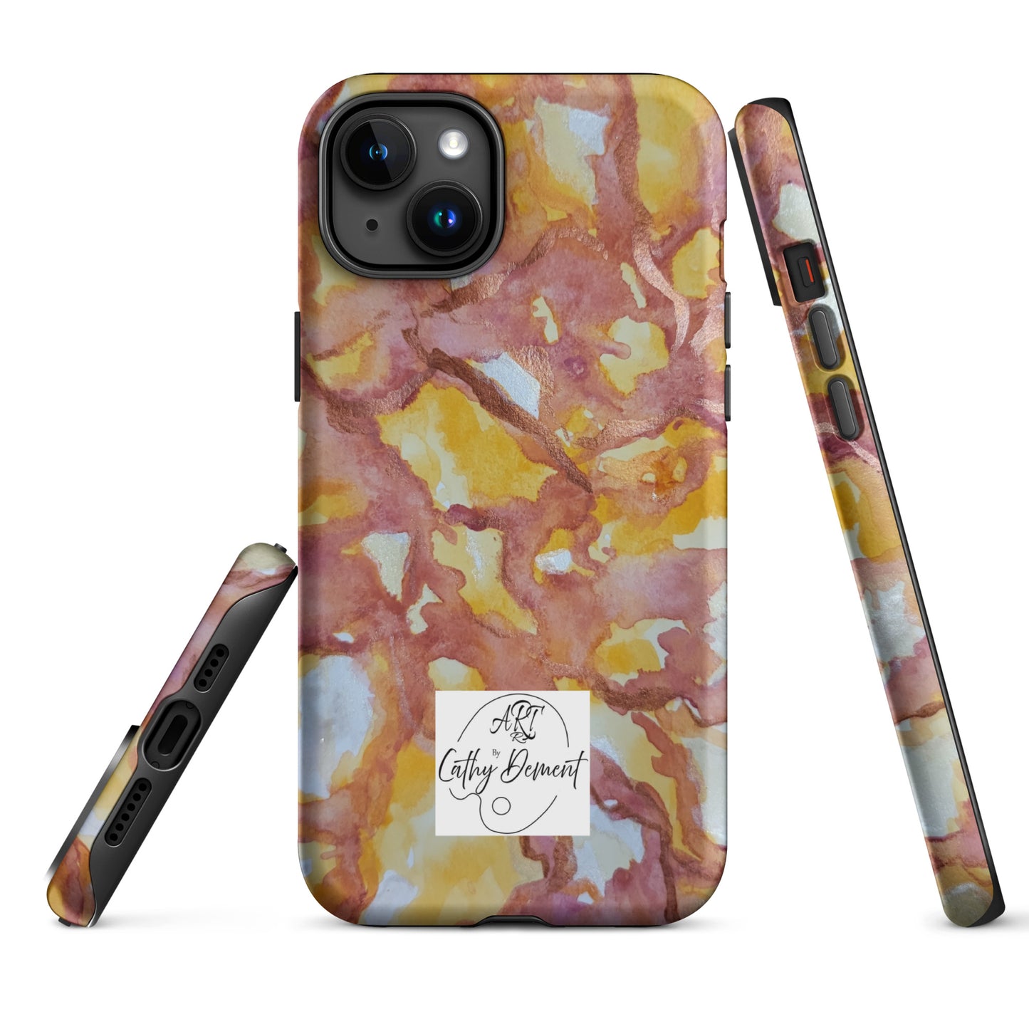 Tough Case for iPhone® - Sunset Veil: A Dance of Red and White Artwork