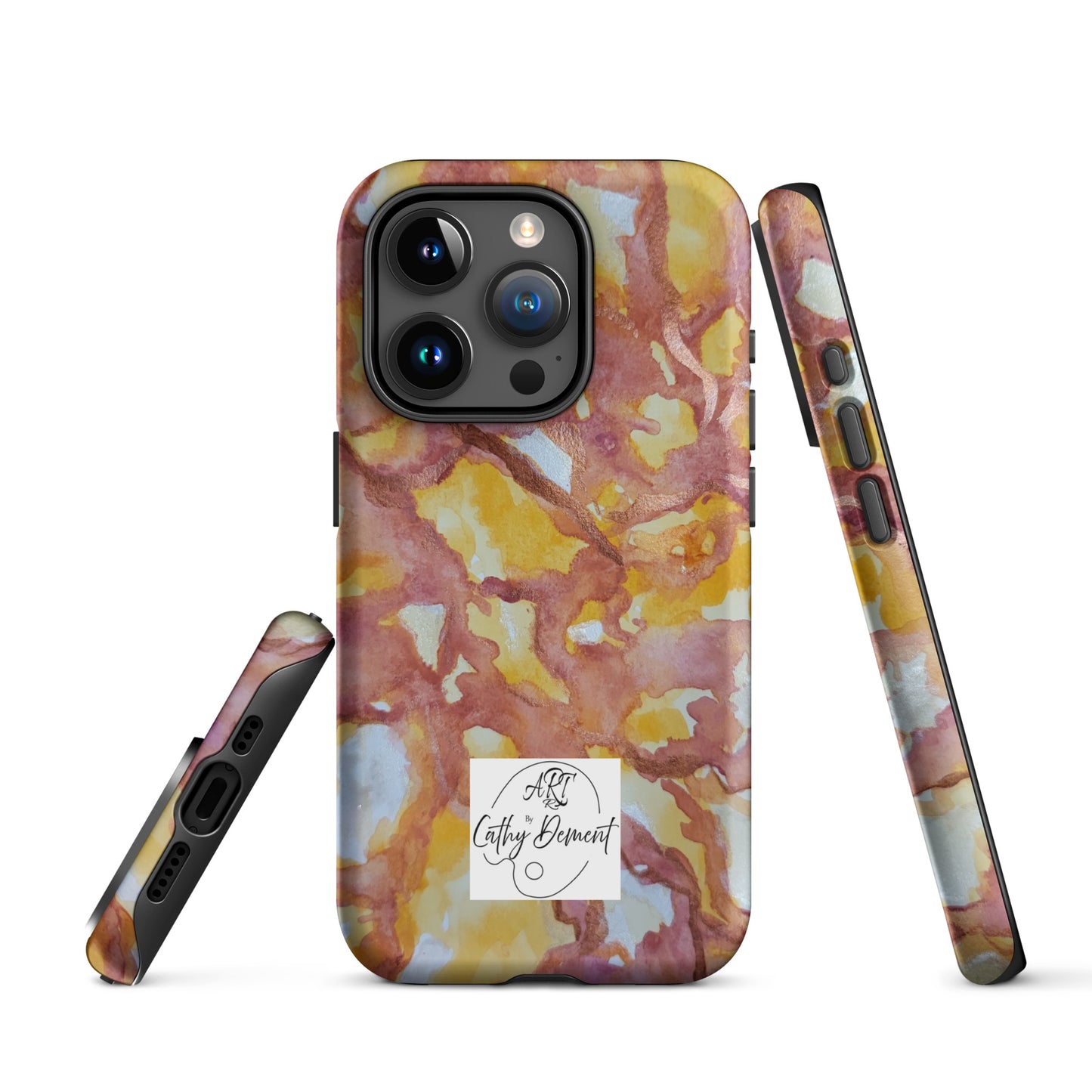 Tough Case for iPhone® - Sunset Veil: A Dance of Red and White Artwork