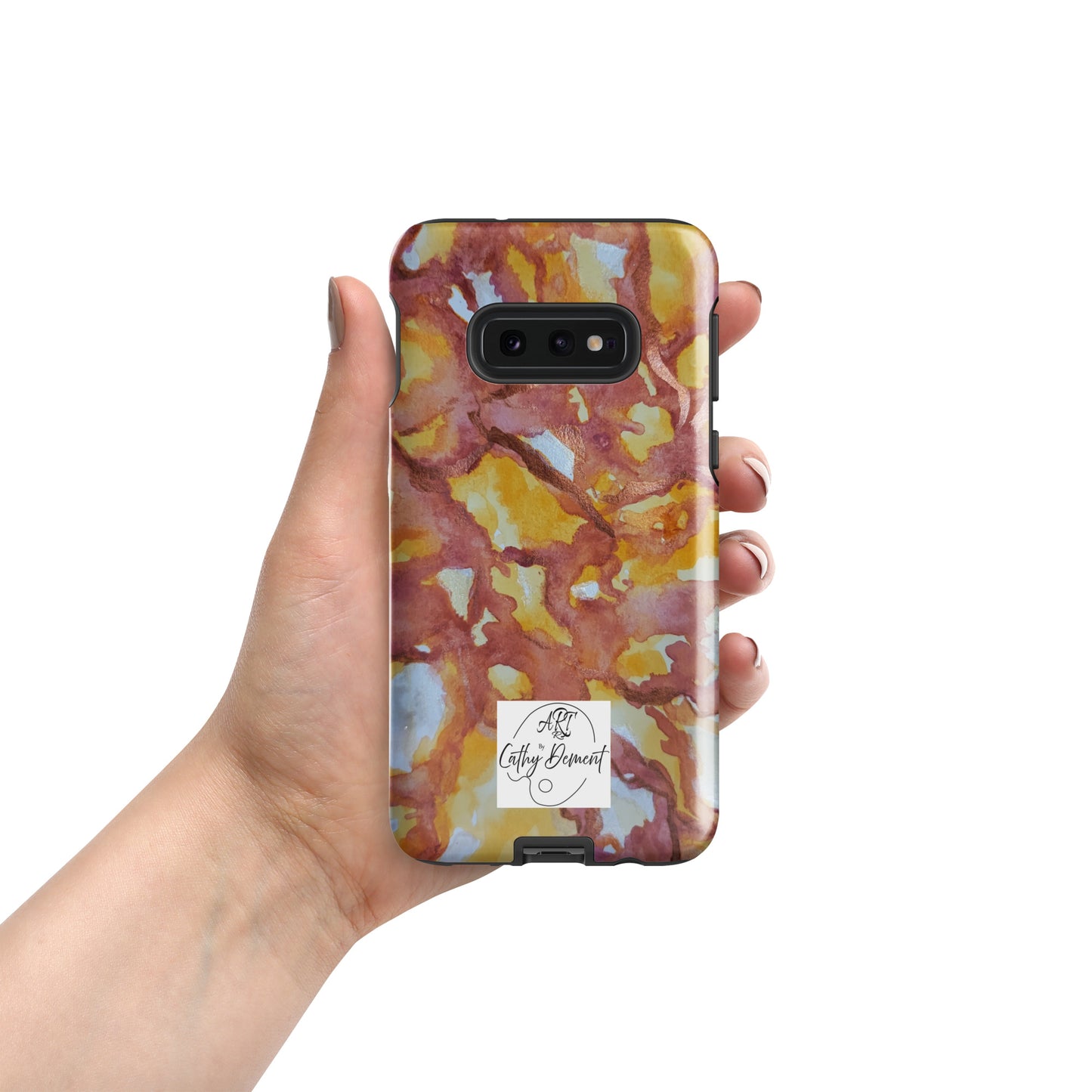 Tough Case for Samsung® - Sunset Veil: A Dance of Red and White Artwork