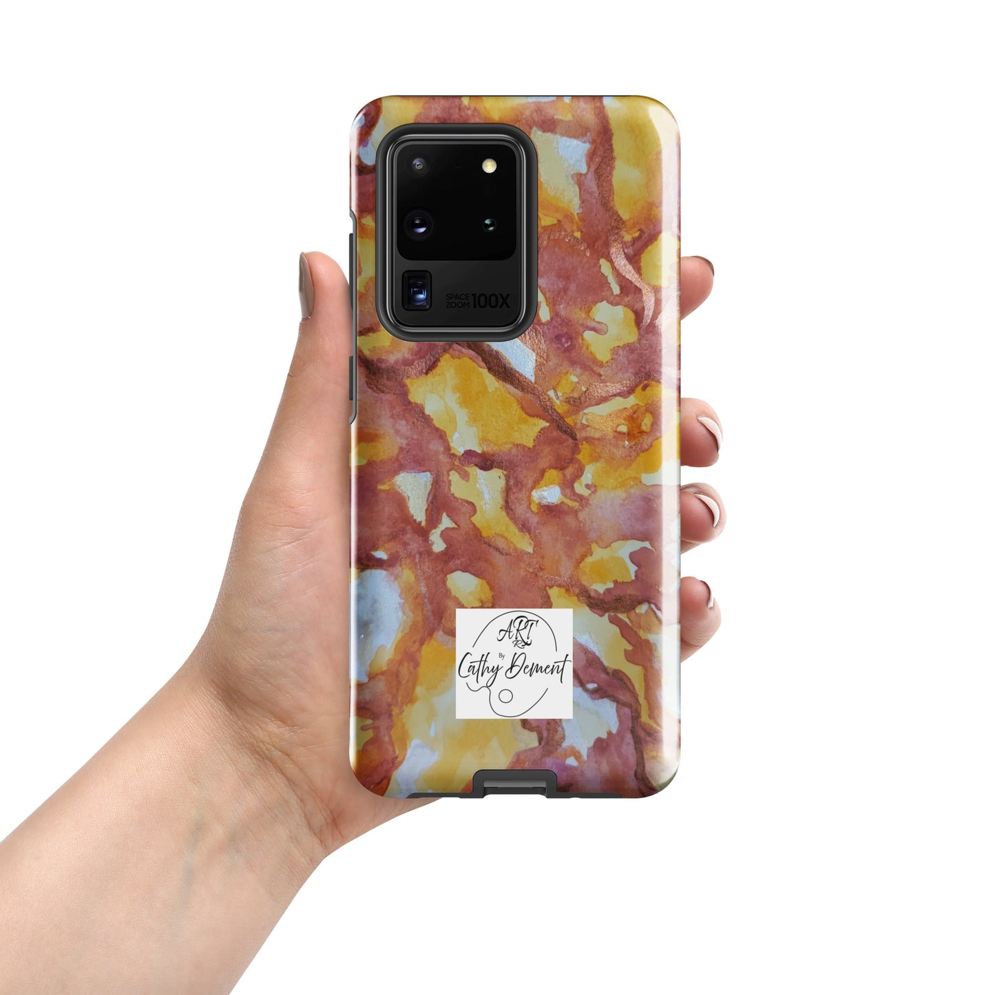 Tough Case for Samsung® - Sunset Veil: A Dance of Red and White Artwork