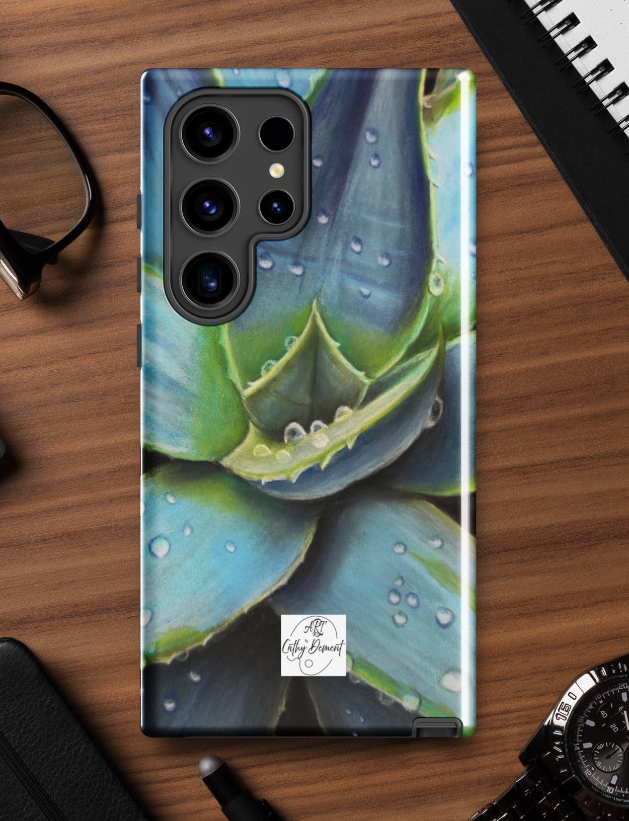 Dessert Jewel Samsung Phone Case - Vibrant Agave Plant with Dew Drops Artwork by Cathy Dement