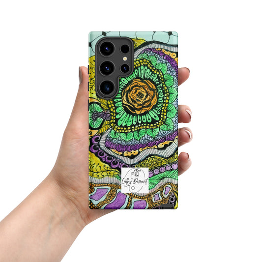 Zenfloral Bliss: Zentangle Design Artwork Tough case for Samsung® Phones