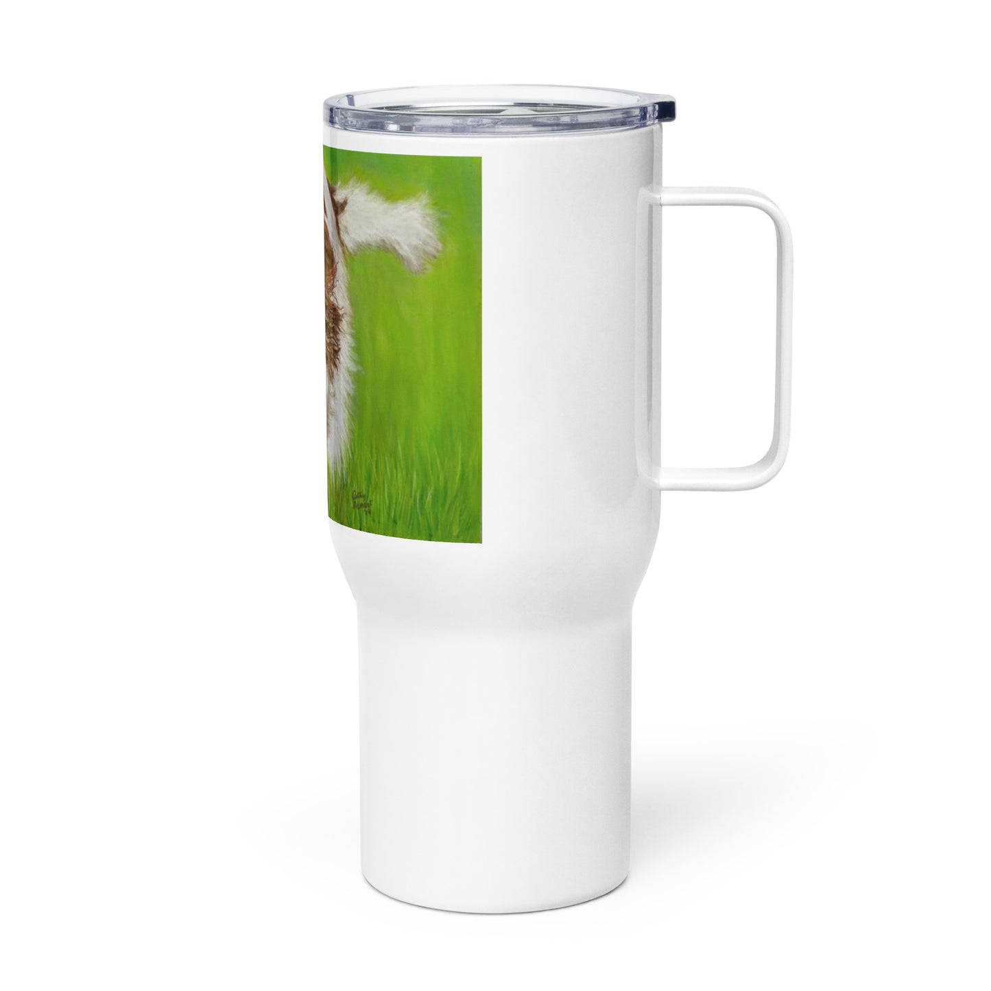 Squirrel?: English Springer Spaniel Dog Travel Mug with Handle