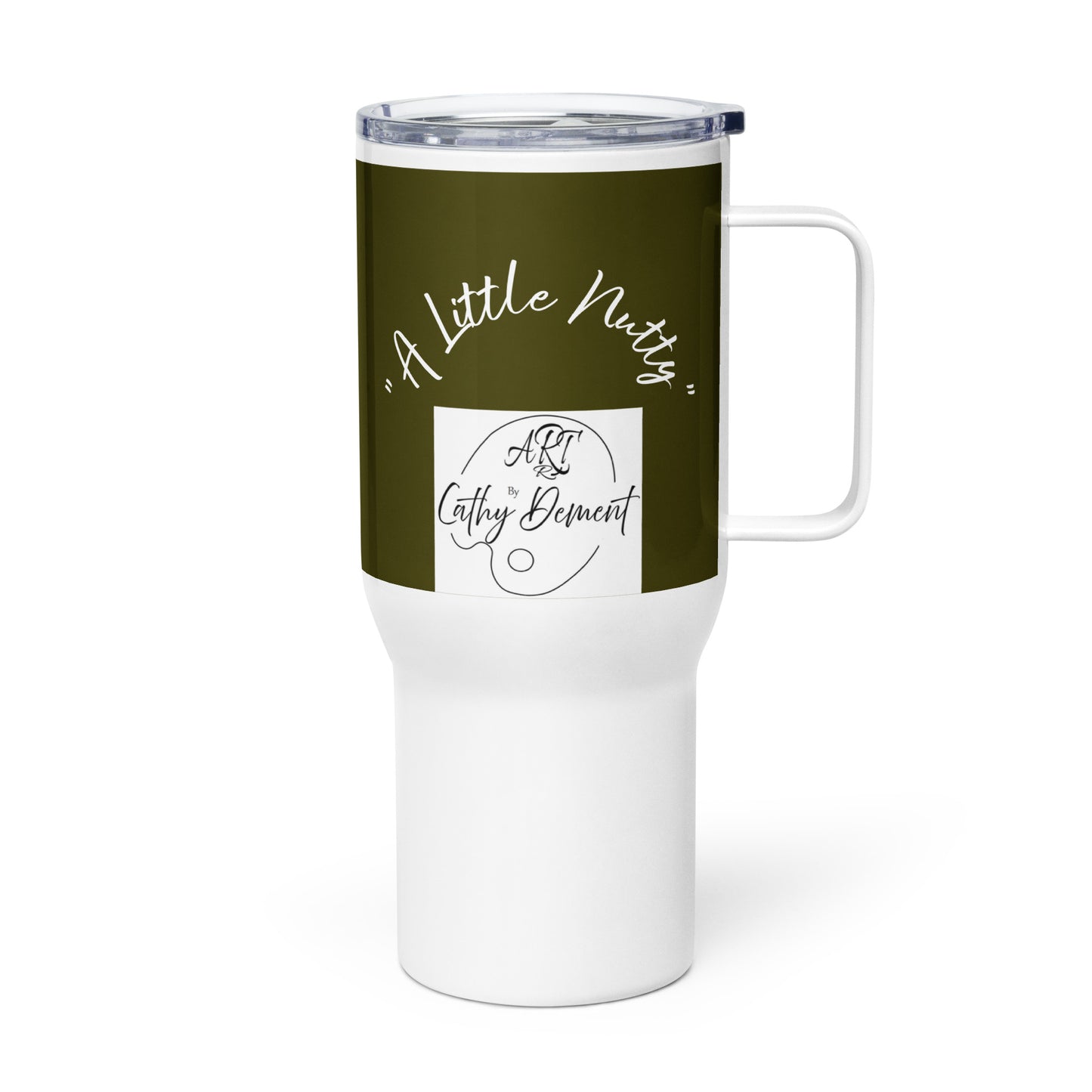 A Little Nutty: Cute Squirrel With A Nut Design Travel Mug With Handle