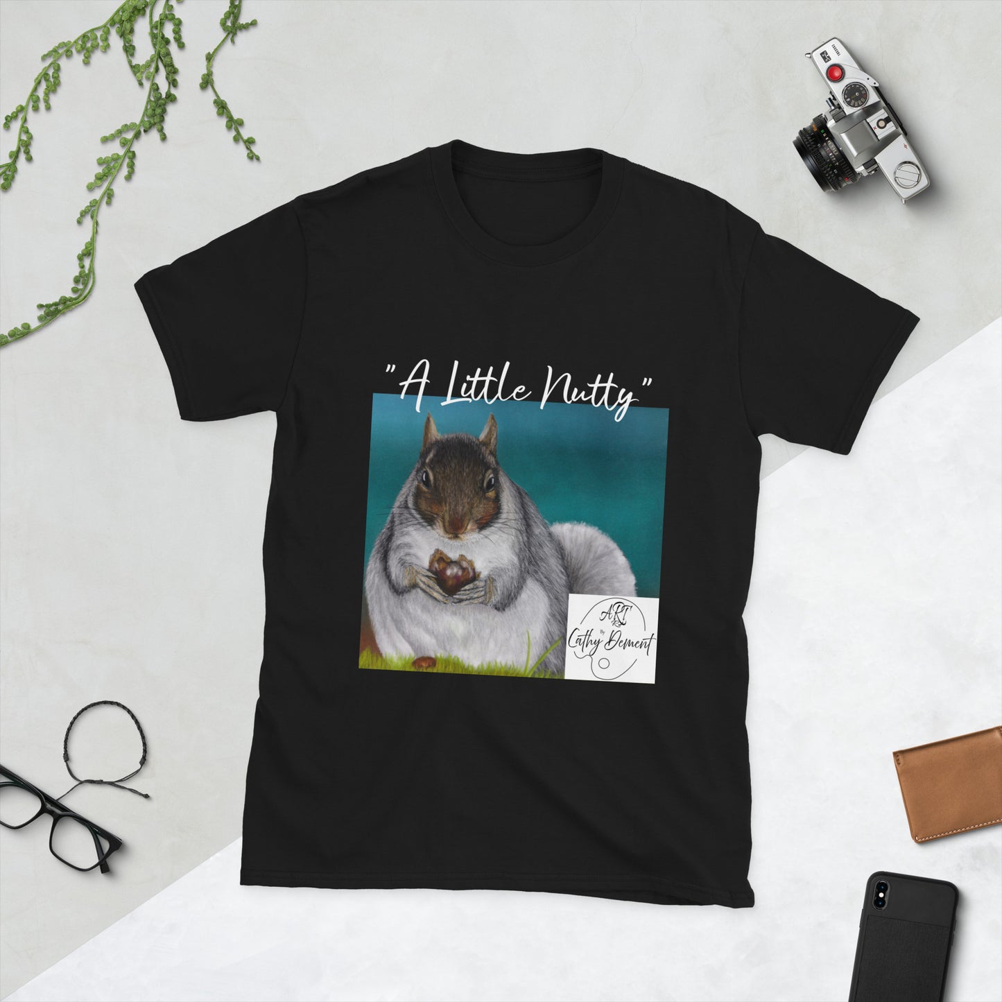 A Little Nutty: Cute Squirrel With Nut Design Short-Sleeve Unisex T-Shirt