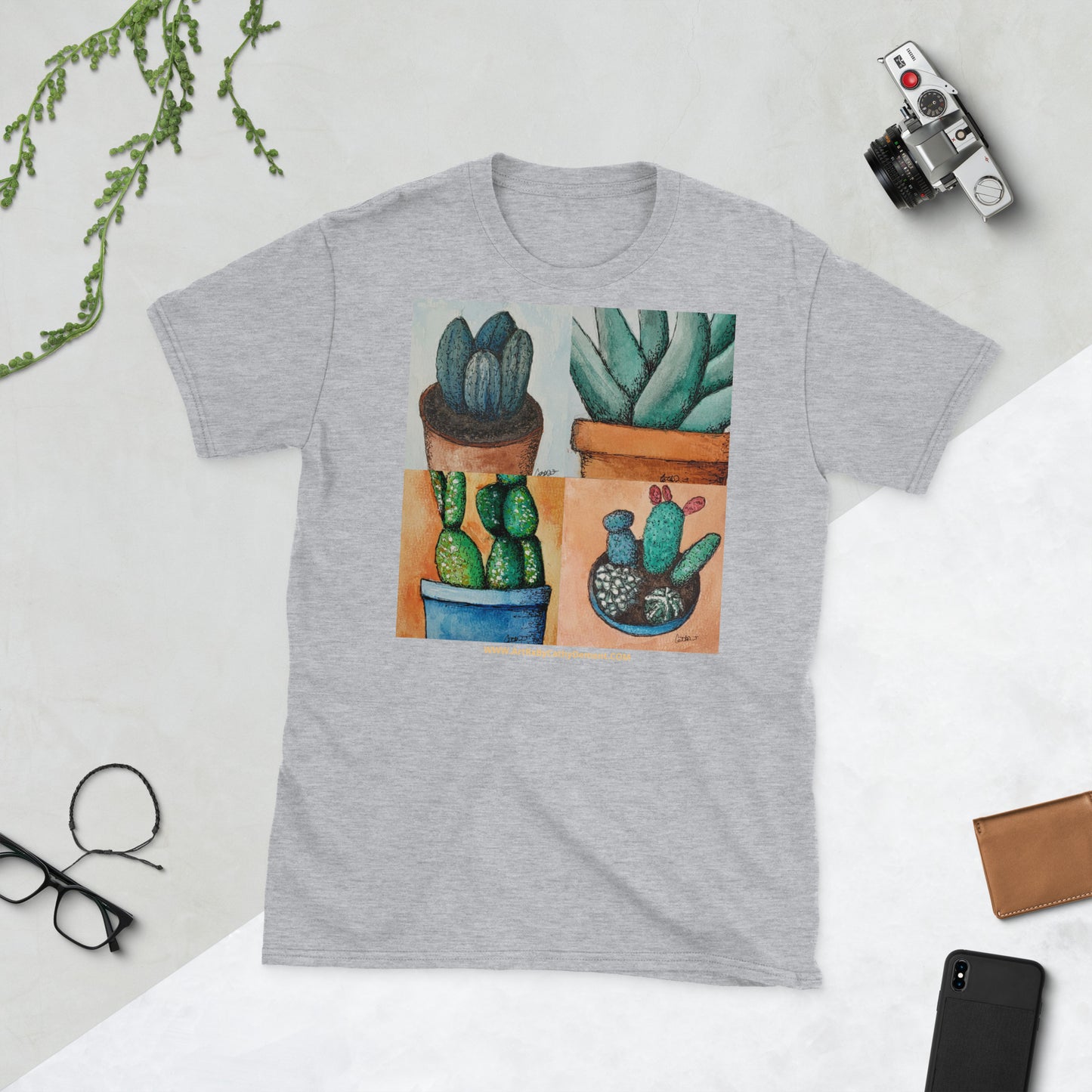 Adobe Oasis: Succulents Short-Sleeve Unisex T-Shirt