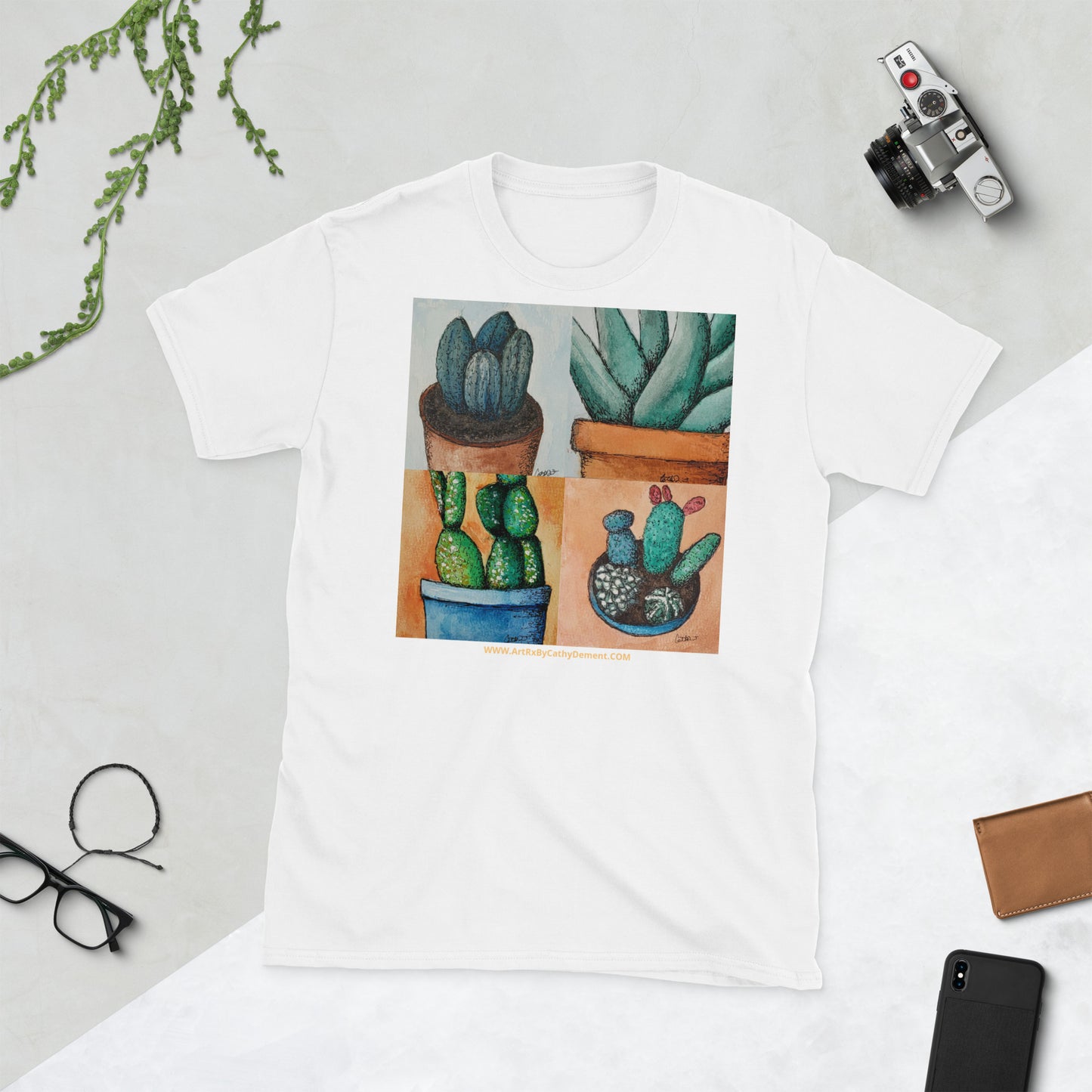 Adobe Oasis: Succulents Short-Sleeve Unisex T-Shirt