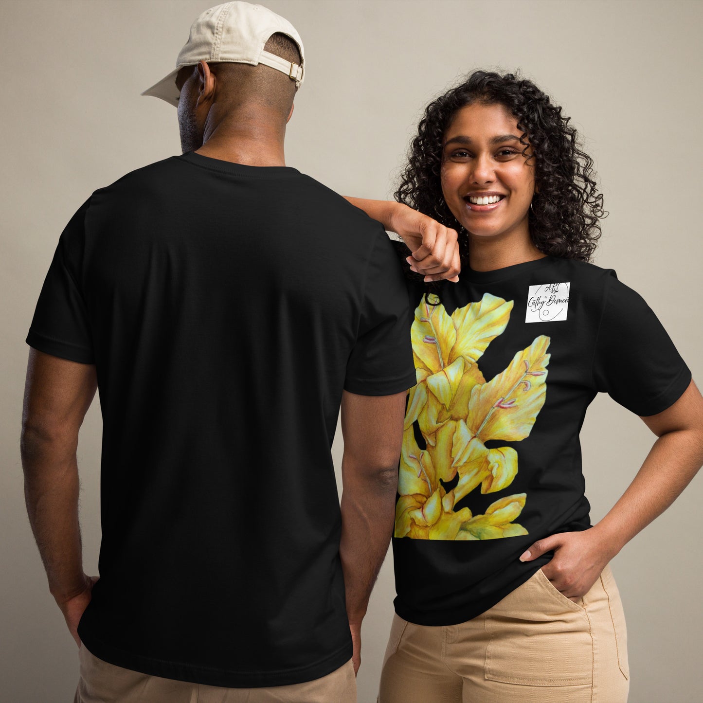 T-shirt - Sunny Blooms: Yellow Gladiola Floral Artwork Design