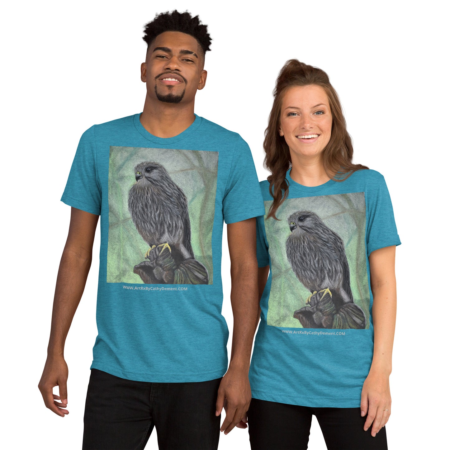 Silent Sentinel: Hawk on Weathered Stump Unisex Short sleeve t-shirt