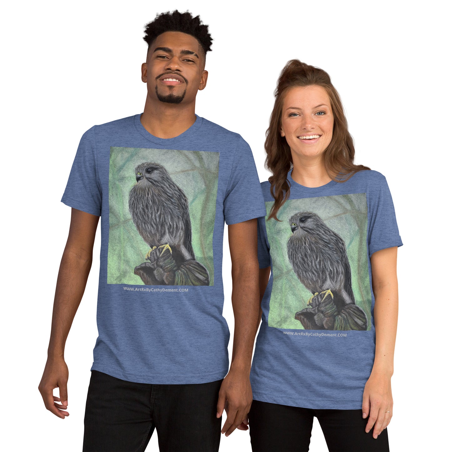 Silent Sentinel: Hawk on Weathered Stump Unisex Short sleeve t-shirt