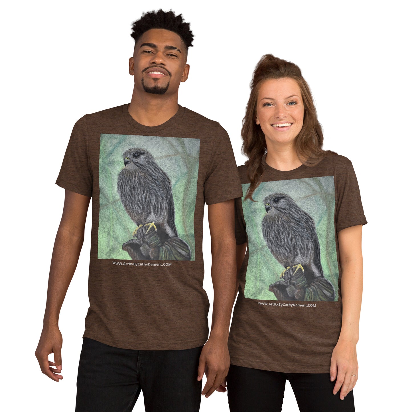 Silent Sentinel: Hawk on Weathered Stump Unisex Short sleeve t-shirt