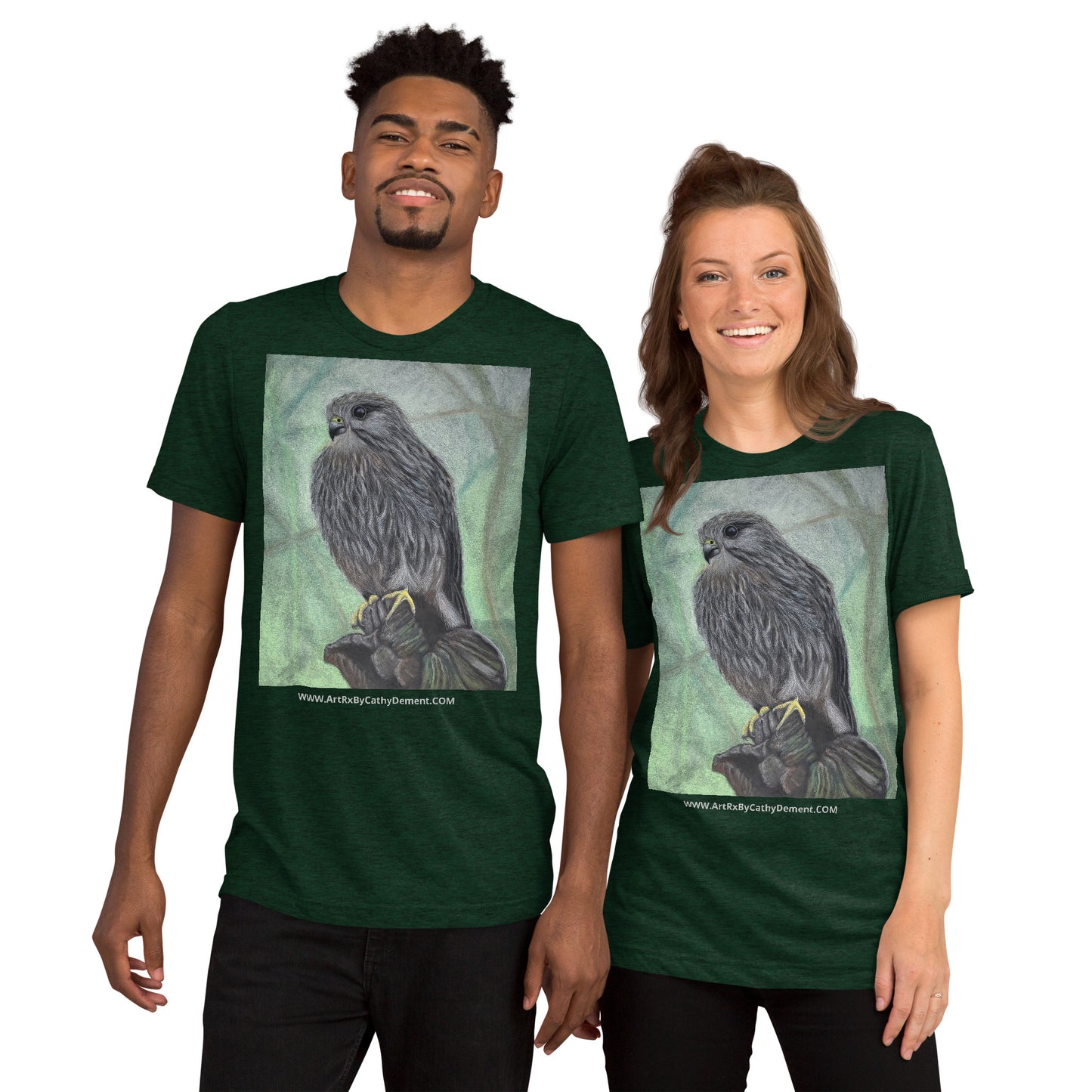 Silent Sentinel: Hawk on Weathered Stump Unisex Short sleeve t-shirt