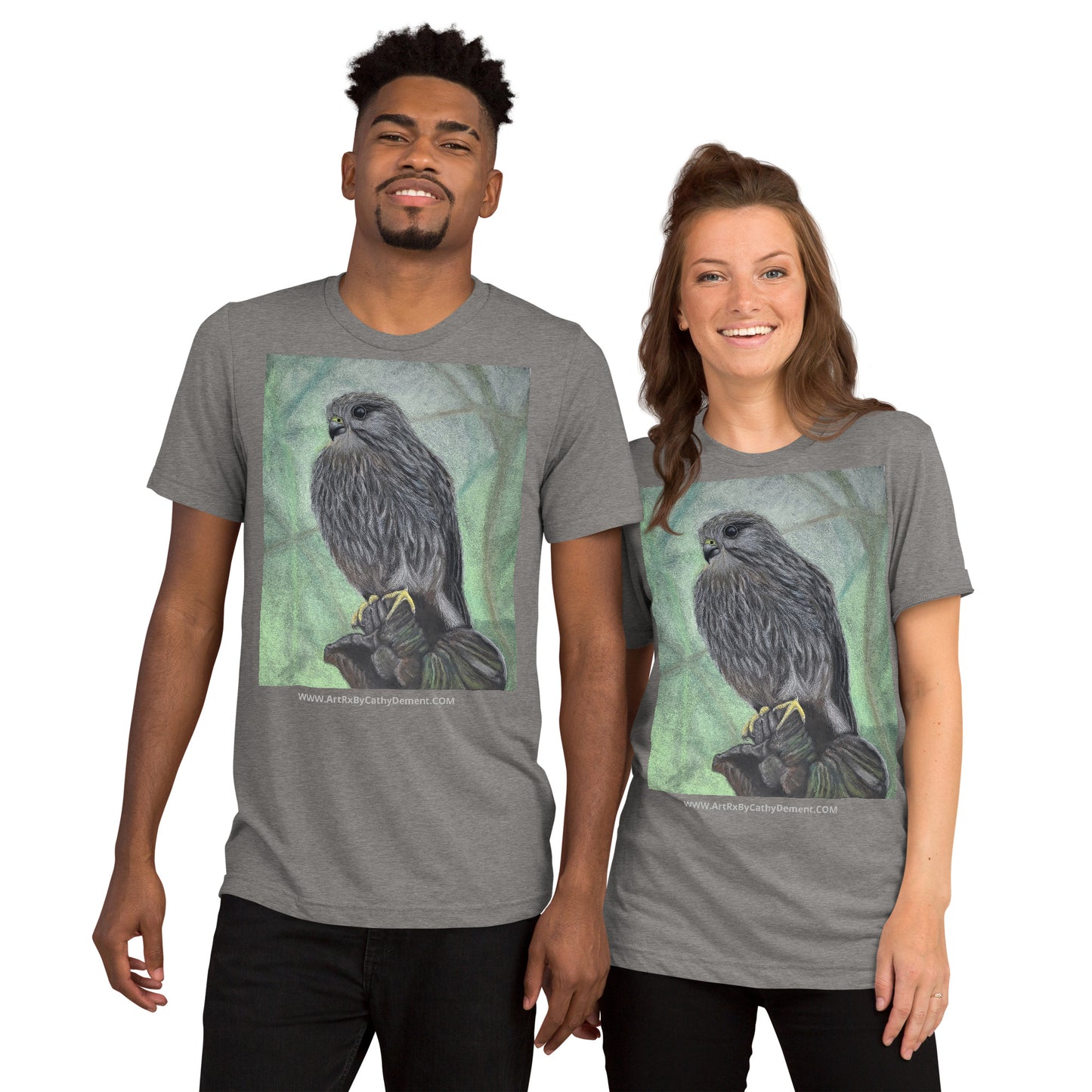 Silent Sentinel: Hawk on Weathered Stump Unisex Short sleeve t-shirt