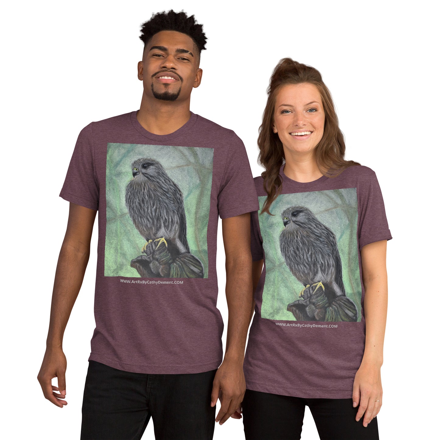 Silent Sentinel: Hawk on Weathered Stump Unisex Short sleeve t-shirt