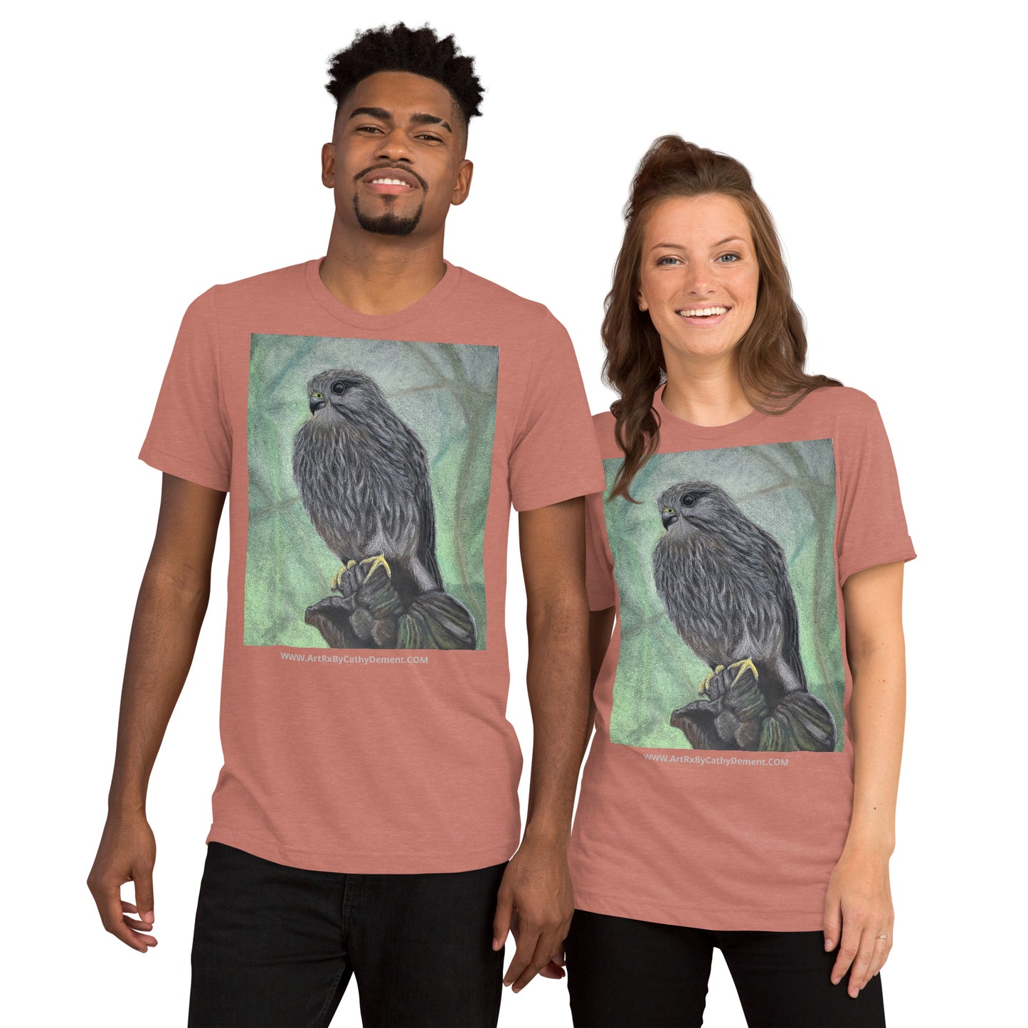 Silent Sentinel: Hawk on Weathered Stump Unisex Short sleeve t-shirt