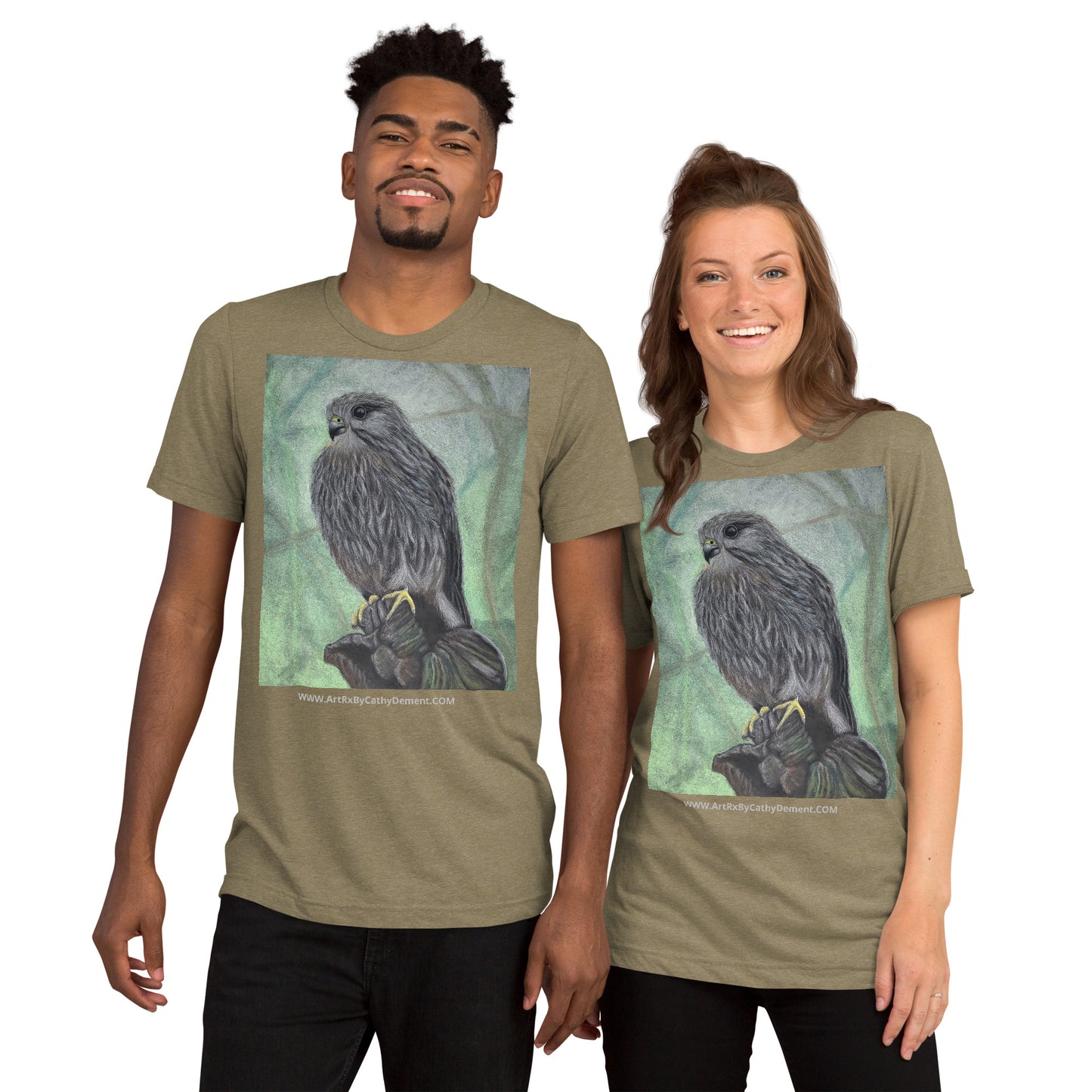 Silent Sentinel: Hawk on Weathered Stump Unisex Short sleeve t-shirt