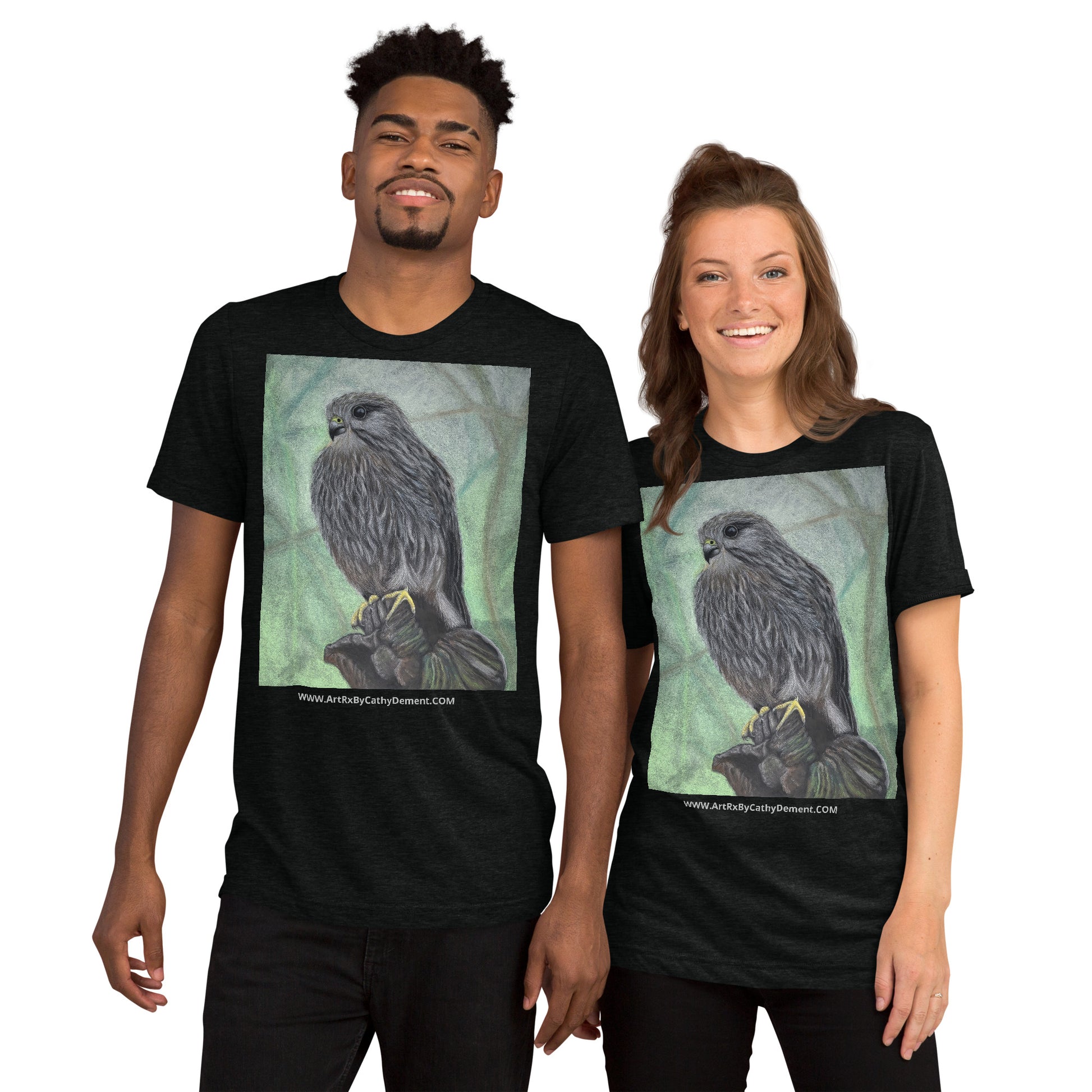 Silent Sentinel: Hawk on Weathered Stump Unisex Short sleeve t-shirt