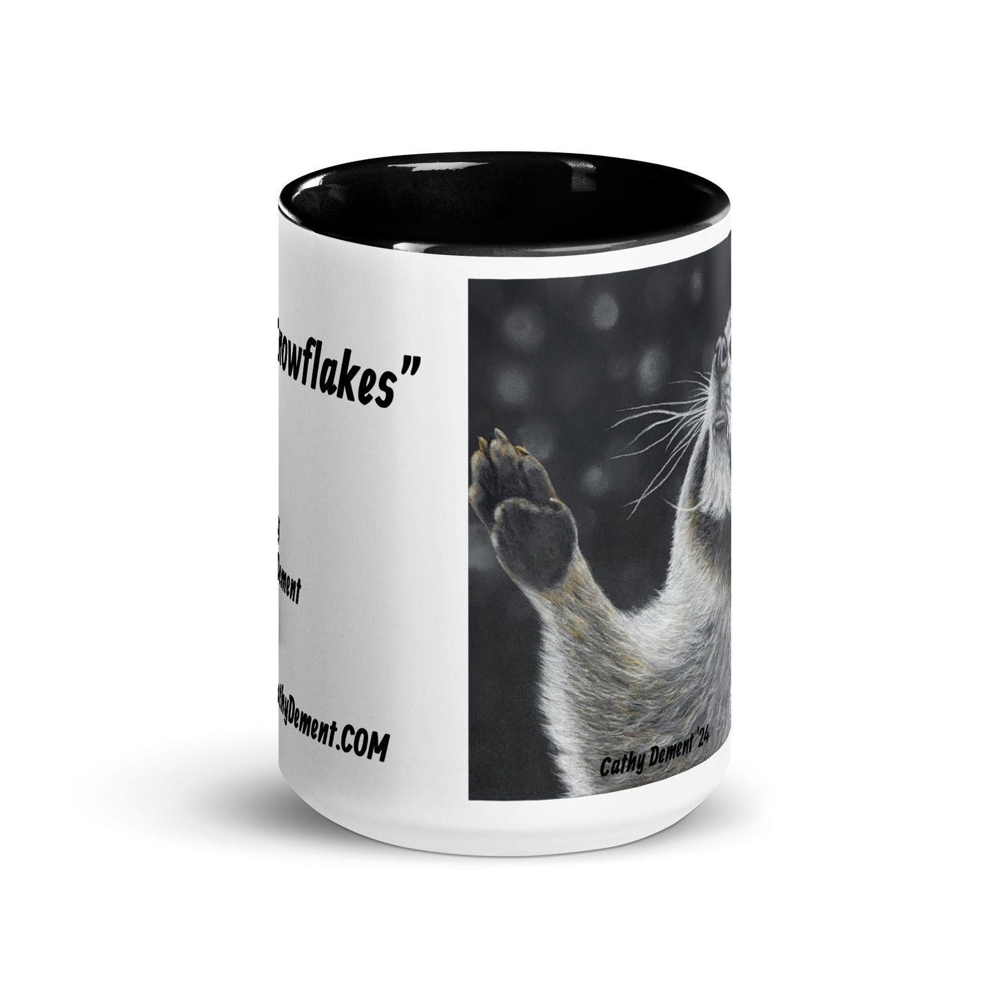 Catching Snowflakes: Whimsical Raccoon-themed Design Coffee Mug