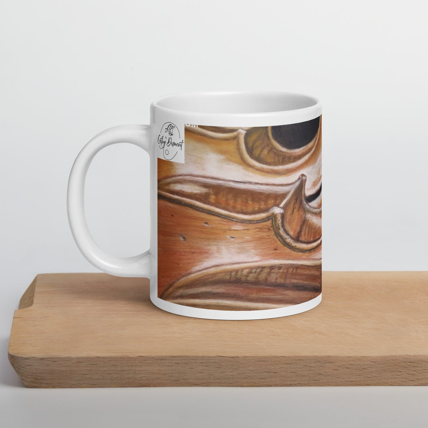 Harmonious Melodies: Cello Trio Musical Instrument White Glossy Mug