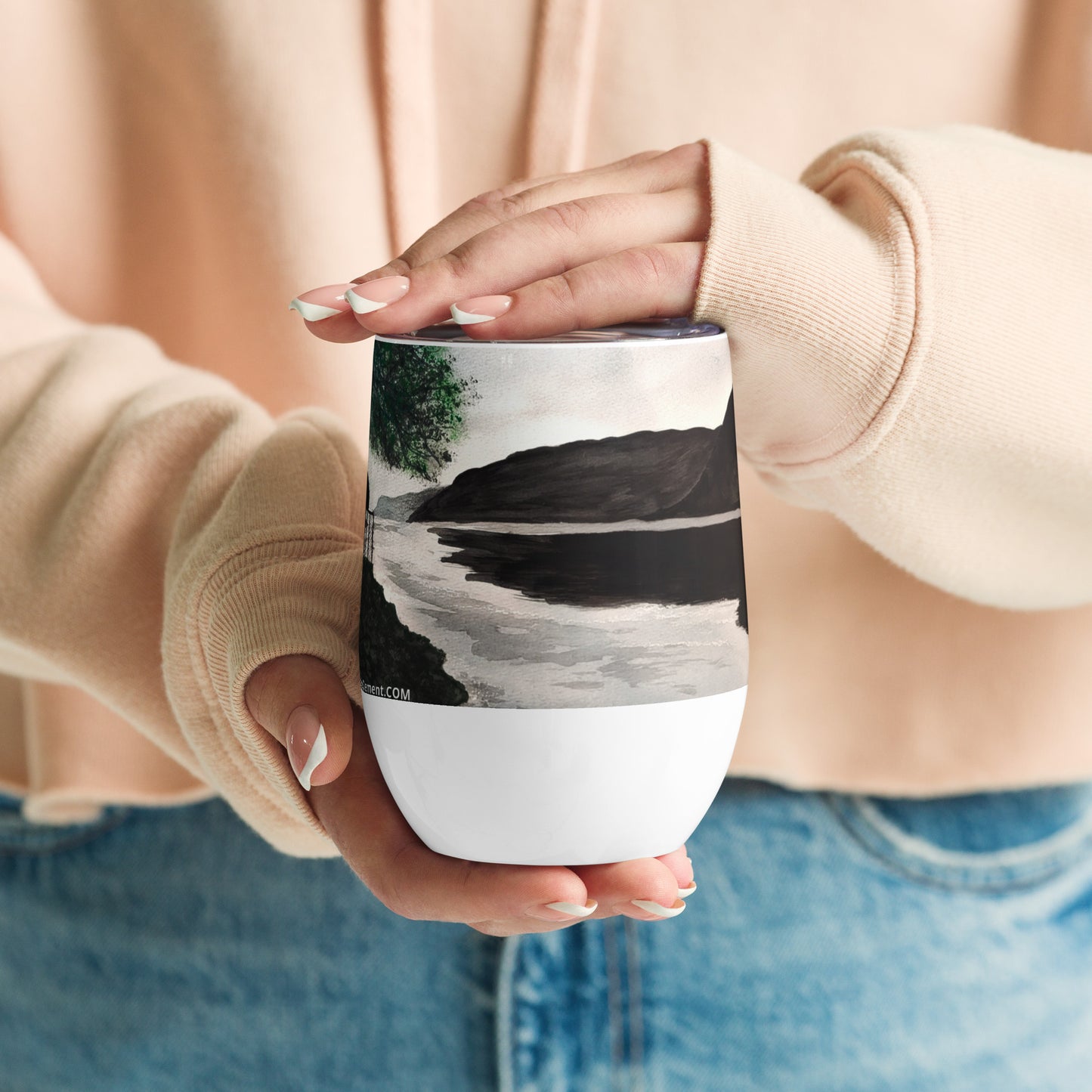 Norwegian Dream: Captivating Fjord Landscape Design Wine Tumbler