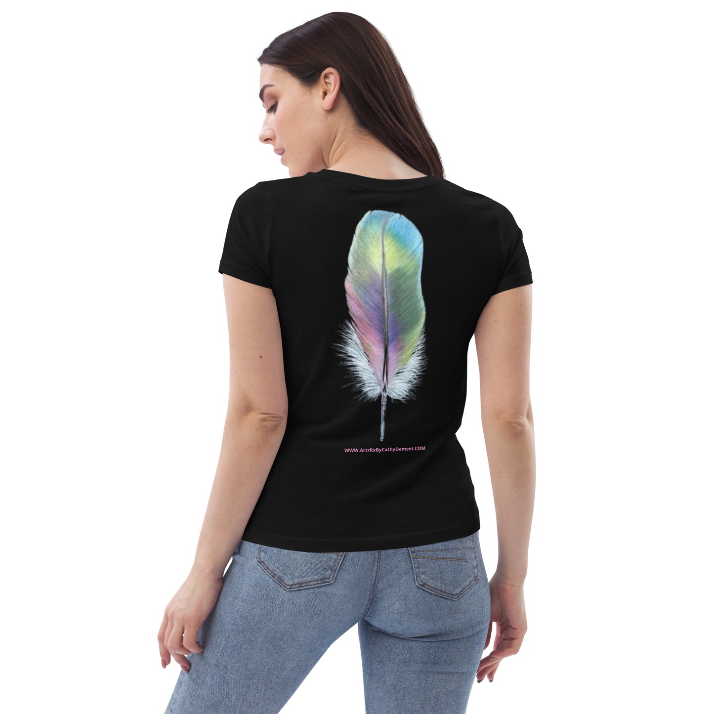 Prismacolor Plume: Colorful Feather Women's fitted eco tee