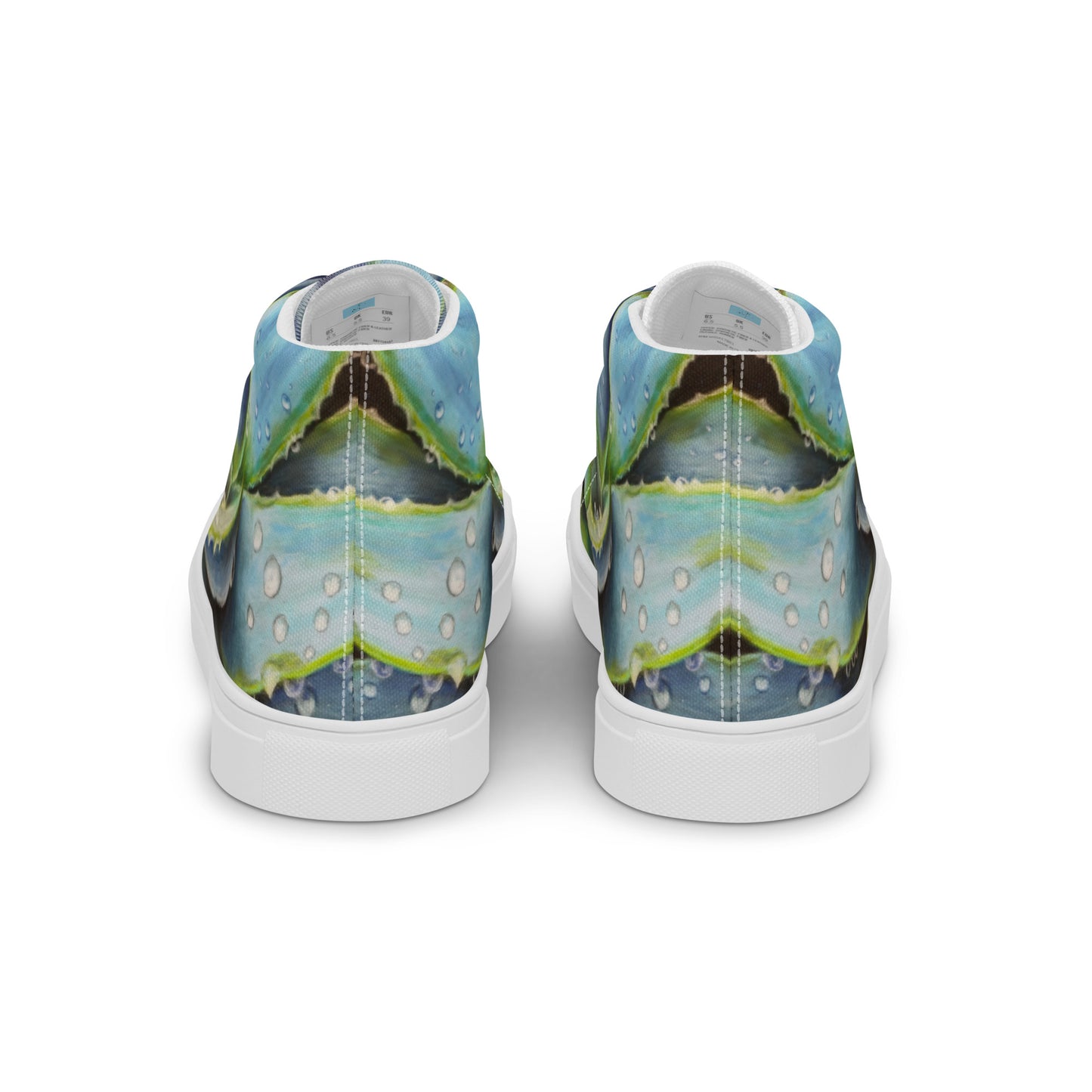 Women's Lace-Up Canvas Shoes - Desert Jewel , Vibrant Agave Plant with Dew Drops by Cathy Dement