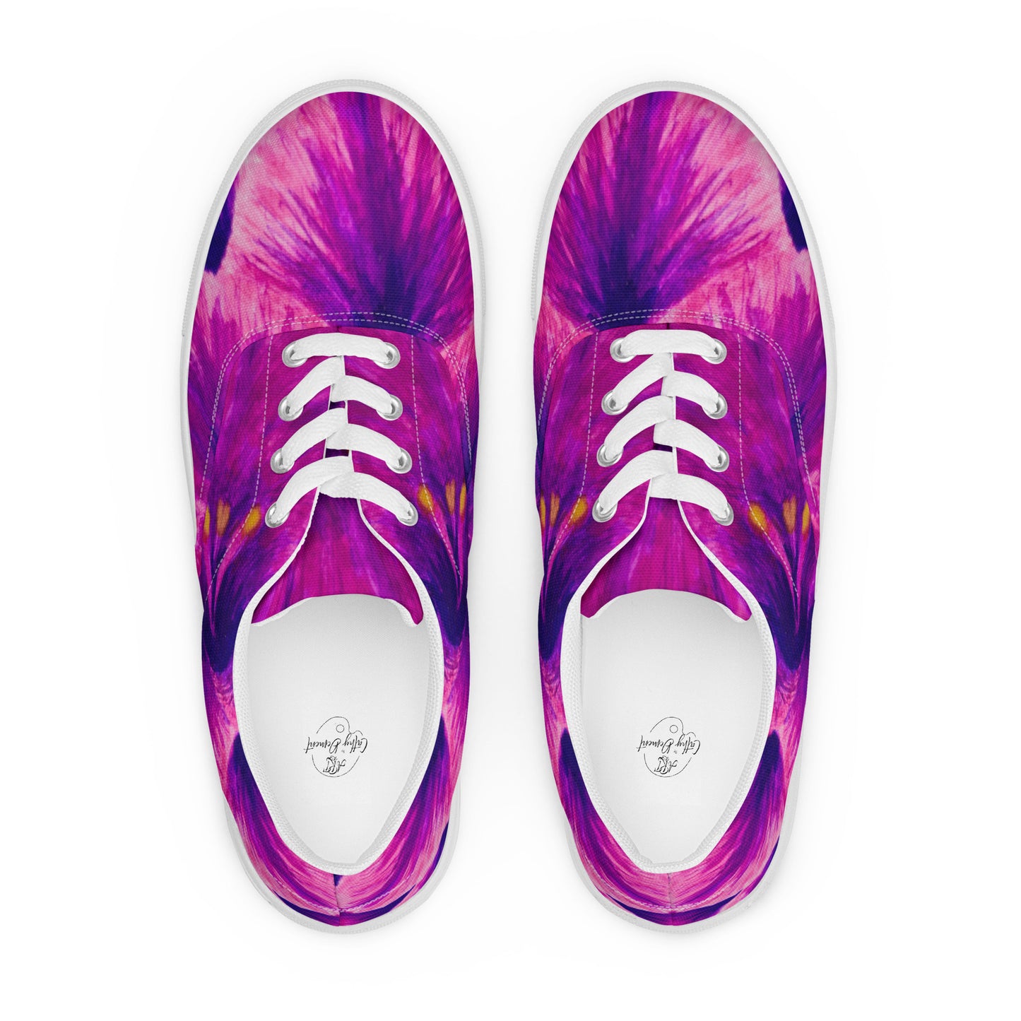 Women’s Lace-up Canvas Shoes - Royal Reverie: Purple Gladiola Artwork