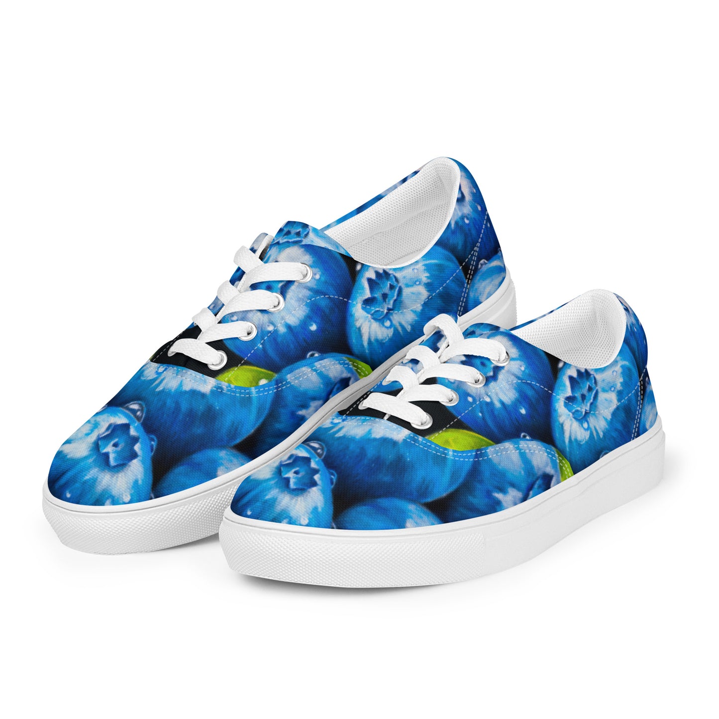 Women’s lace-up Canvas Shoes - Blueberry Bliss, Berry Artwork