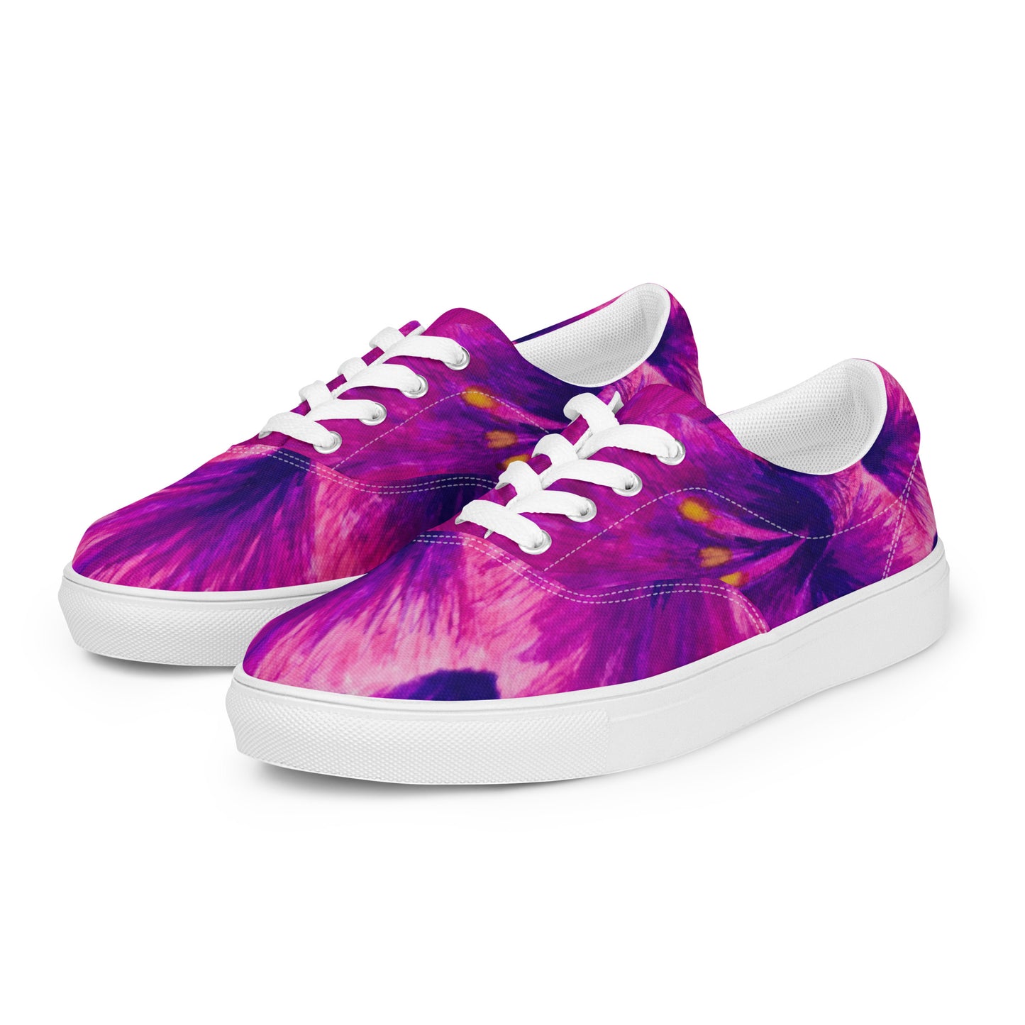 Women’s Lace-up Canvas Shoes - Royal Reverie: Purple Gladiola Artwork