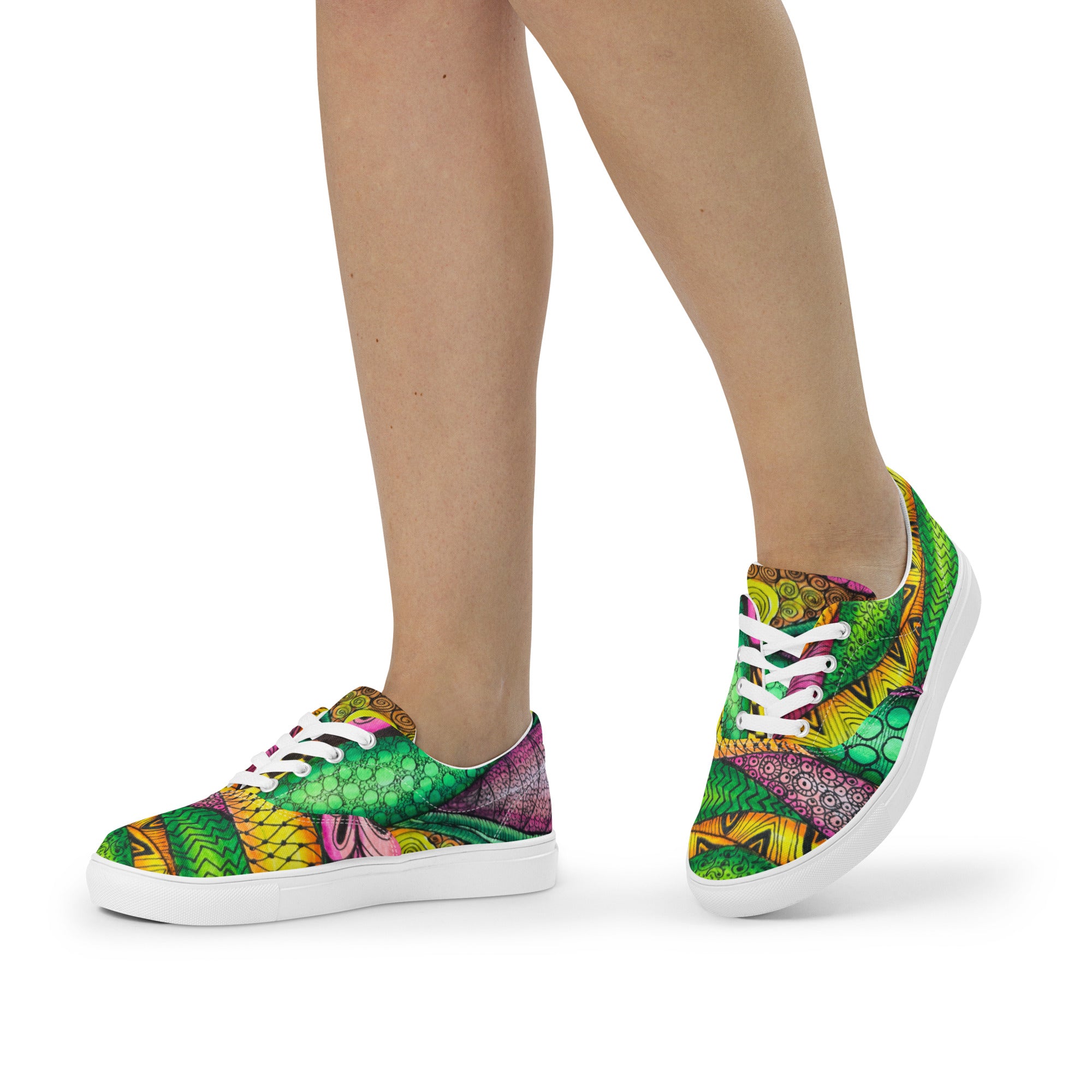 Tribal Art Women’s lace-up canvas shoes deals