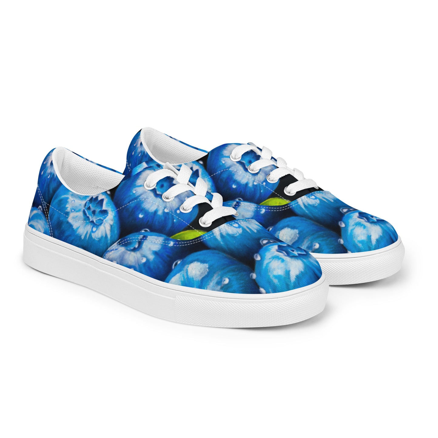 Women’s lace-up Canvas Shoes - Blueberry Bliss, Berry Artwork