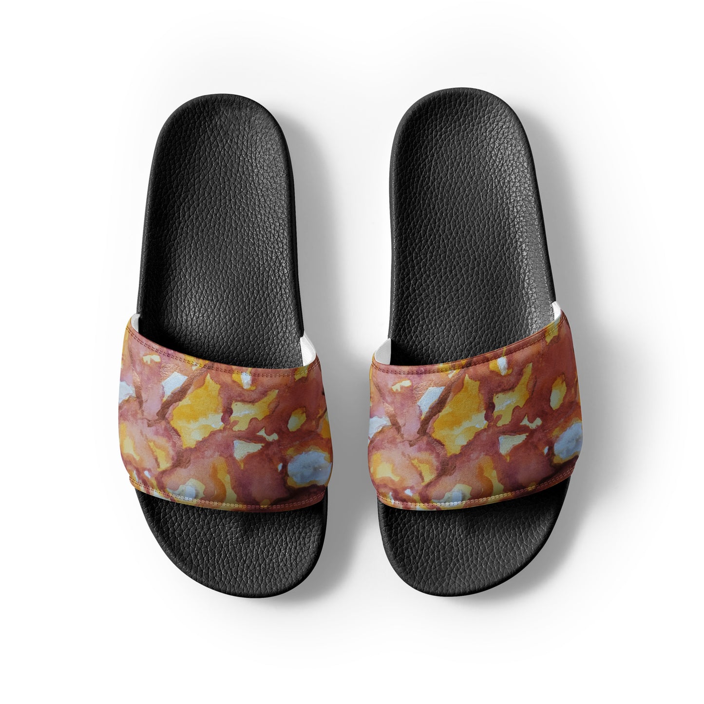 Women's Slides - Sunset Veil - Colorful Abstract Artwork Design Sandals, Wearable Art Shoes