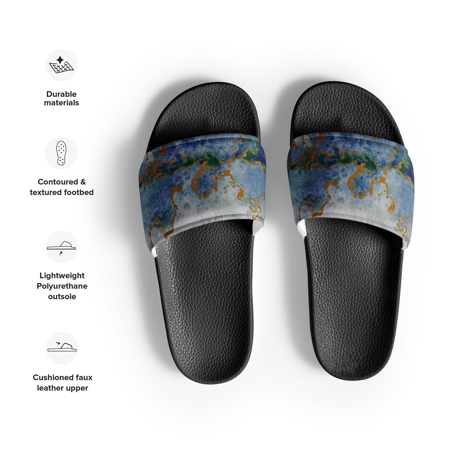 Women's Slides - Celestial Dreamscape - Colorful Abstract Artwork Design Sandals, Wearable Art Shoes