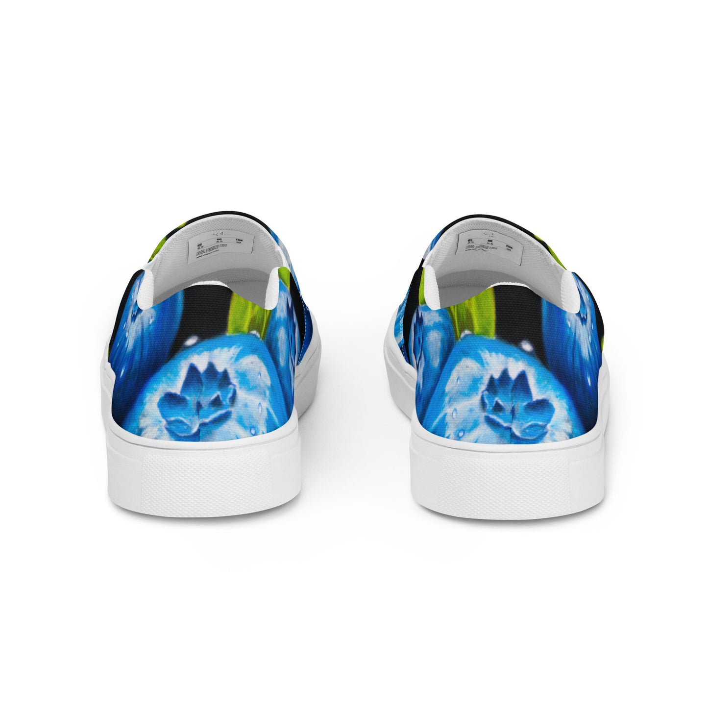 Women’s slip-on canvas shoes - Blueberry Bliss, Berry Artwork Design