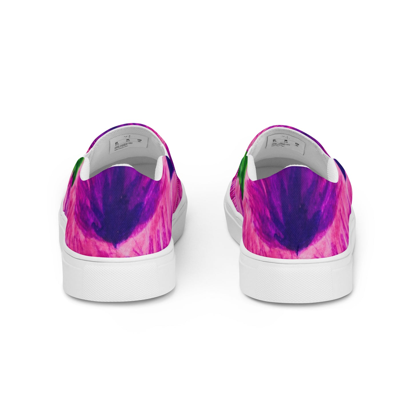 Women’s Slip-on Canvas Shoes - Royal Reverie, Purple Gladiola Artwork Design